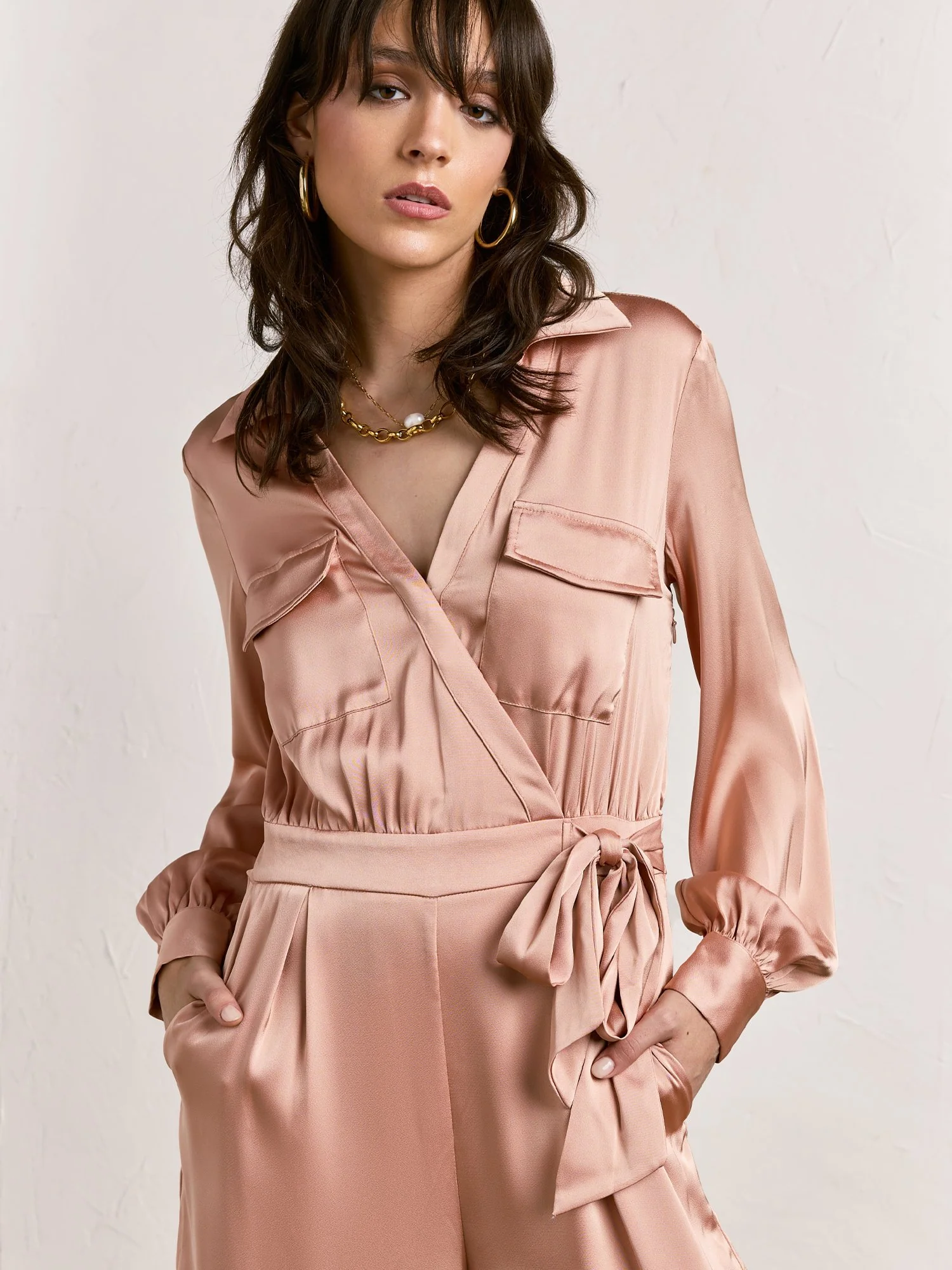 Strut & Bolt Satin Wrap Wide Leg Jumpsuit - Brands We Love - Image 9