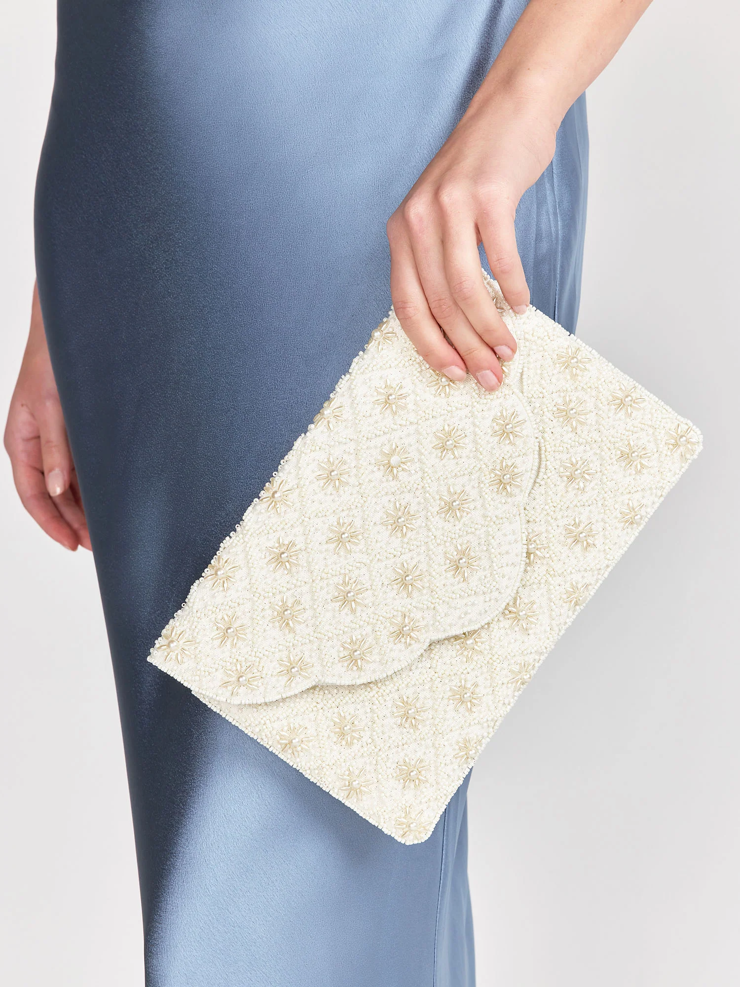 Scalloped Pearl Embellished Clutch - Image 3