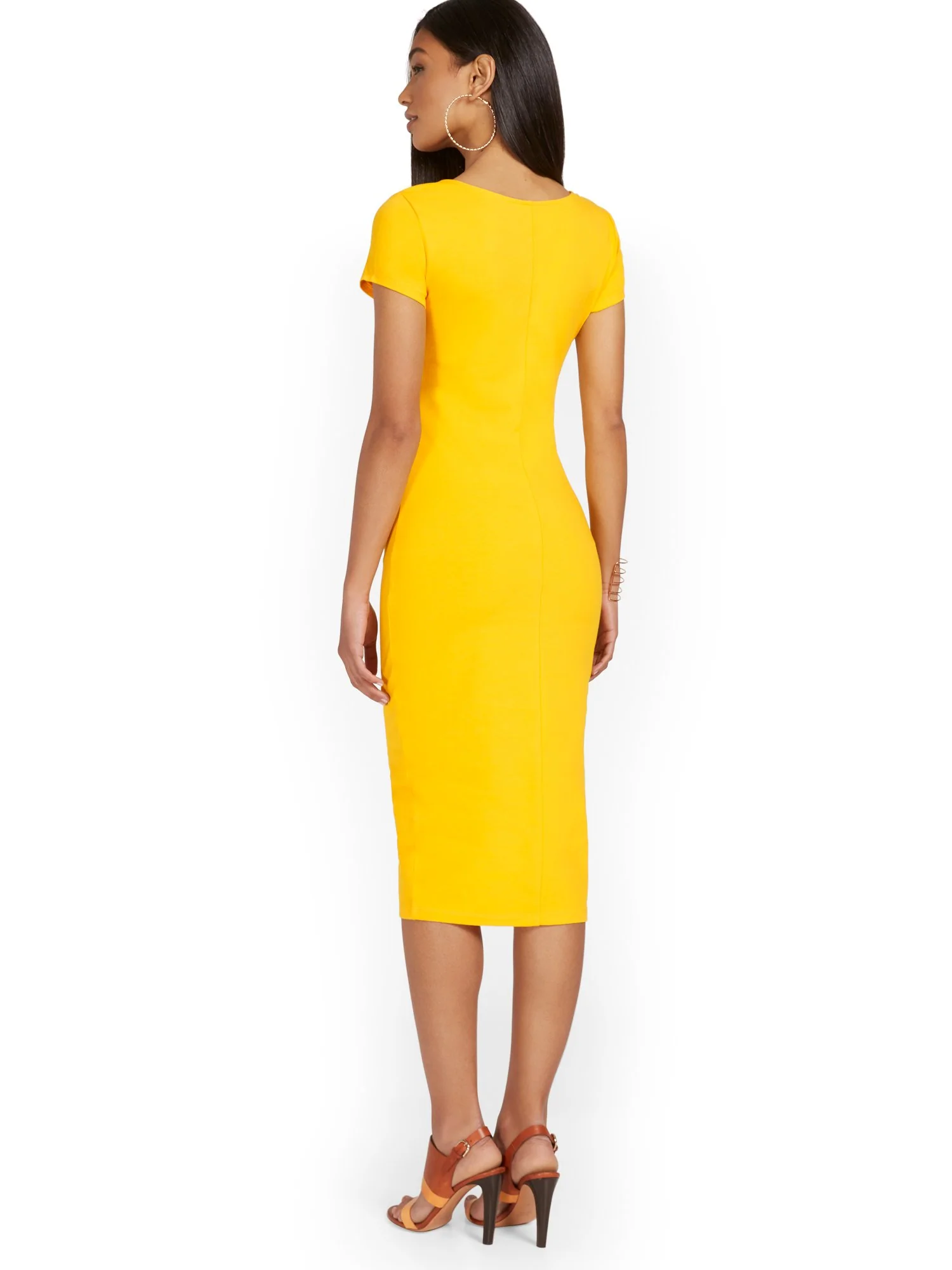 Scoopneck Cap-Sleeve Midi Dress - Everyday Collection - Image 3