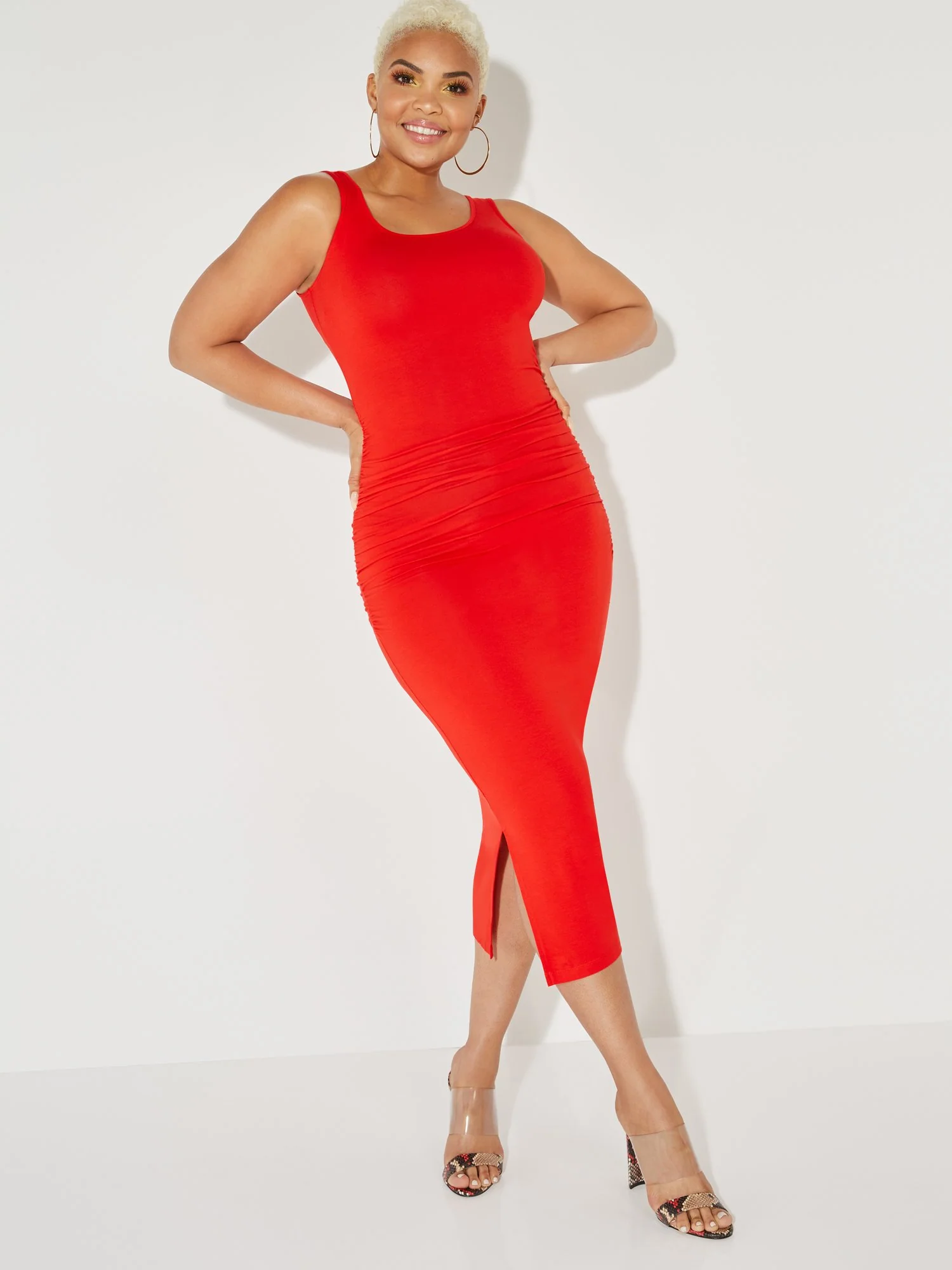 Scoopneck Side-Ruched Tank Maxi Dress - NY&C Style System - Image 12
