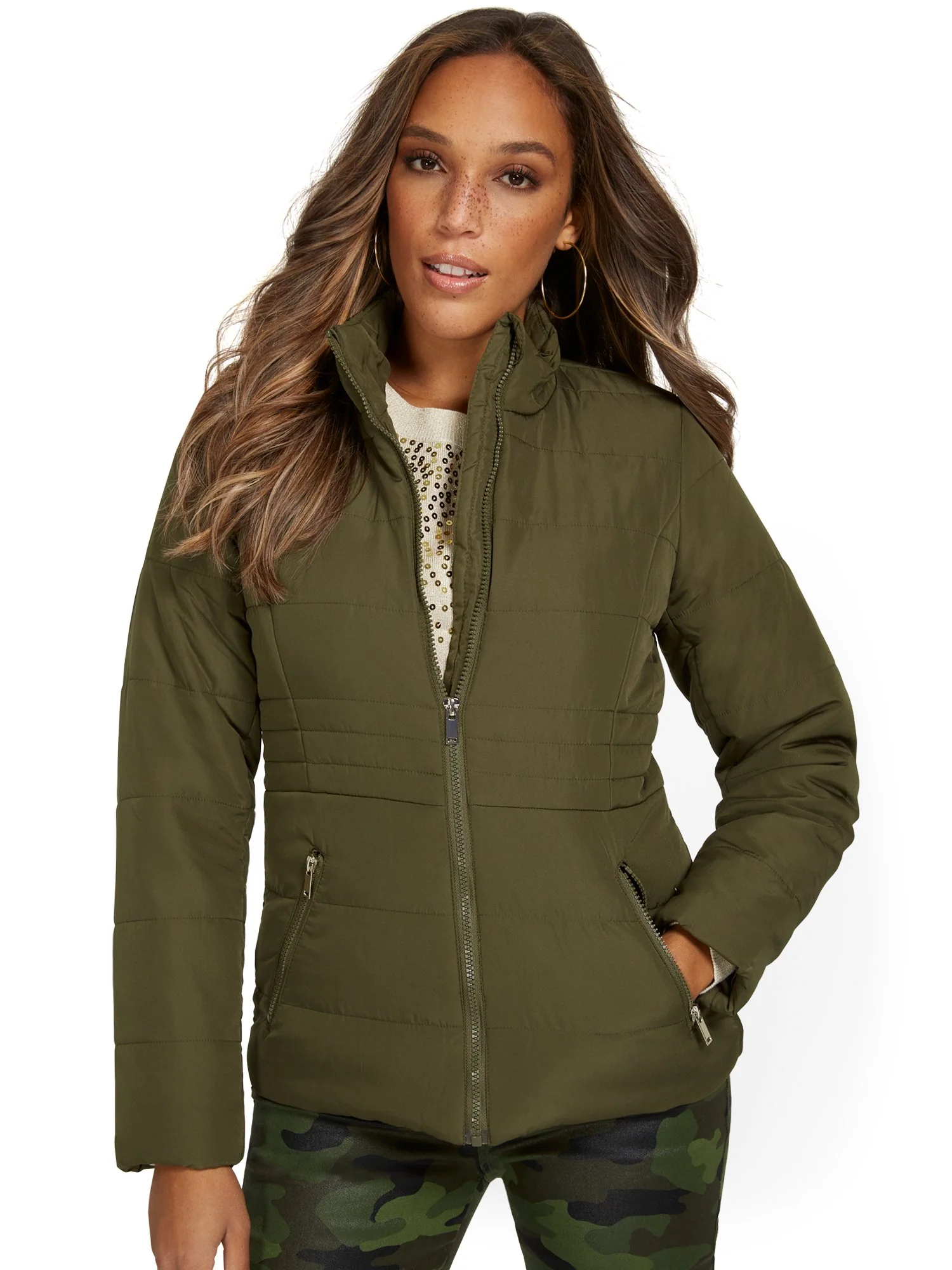 Seamed Puffer Jacket - Image 12