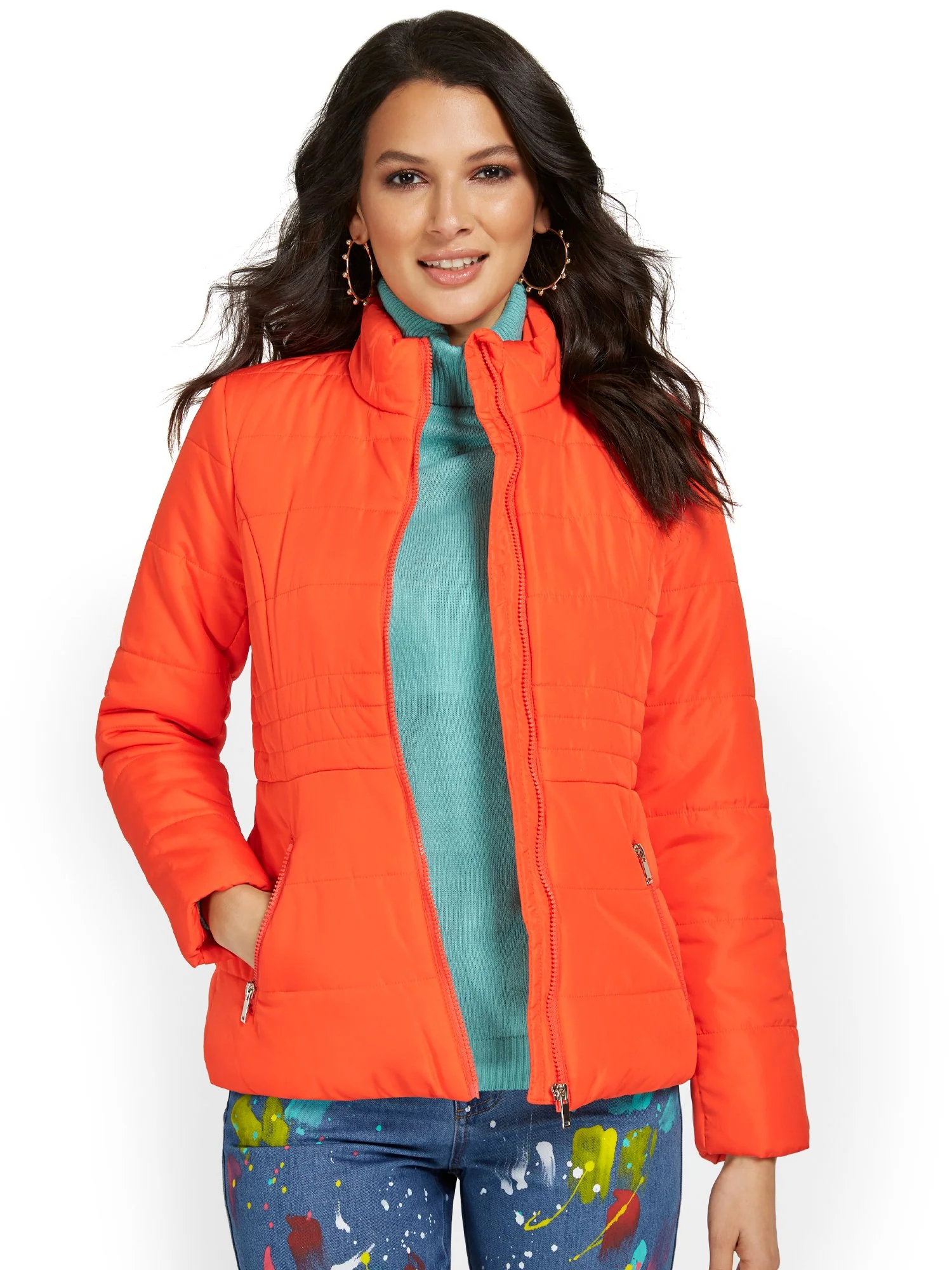 Seamed Puffer Jacket - Image 18