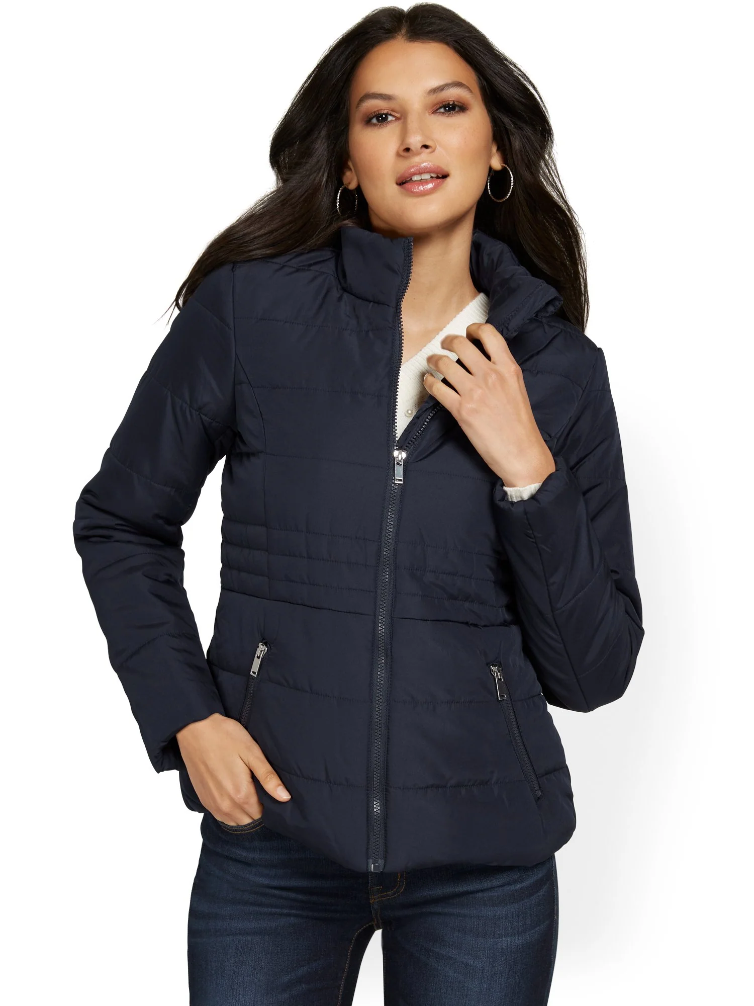 Seamed Puffer Jacket - Image 24