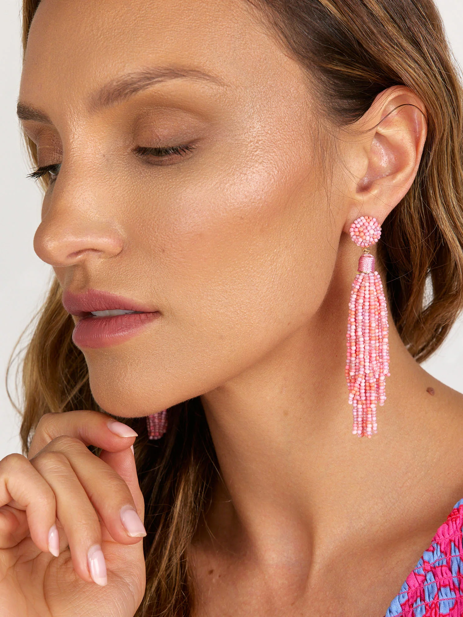 Seedbead Tassel Earrings - Image 3