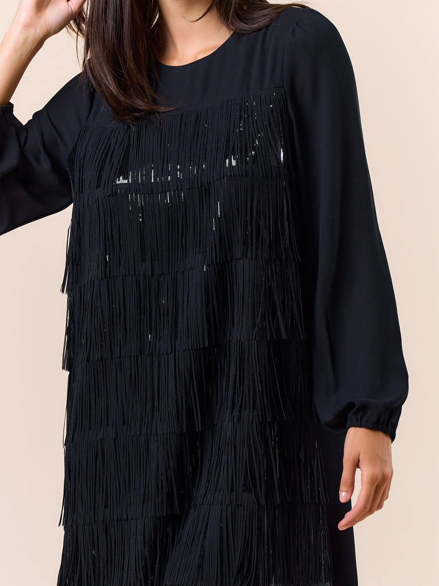Sequin Dress With Long Sleeves - Image 5