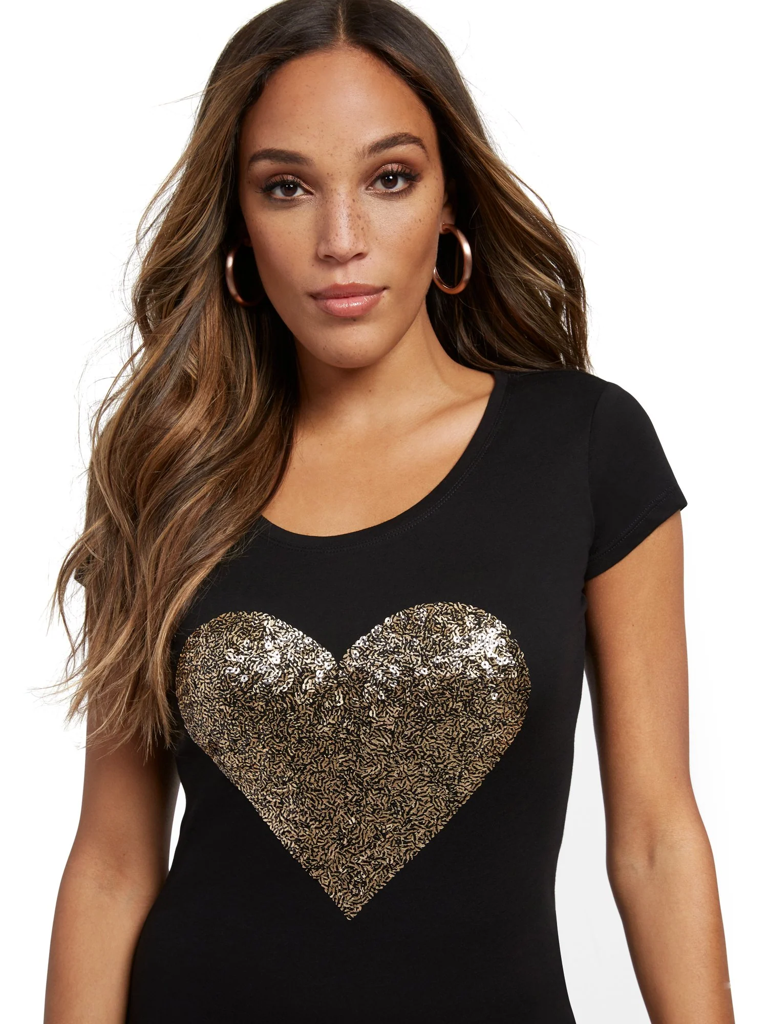 Sequin Heart Tee
