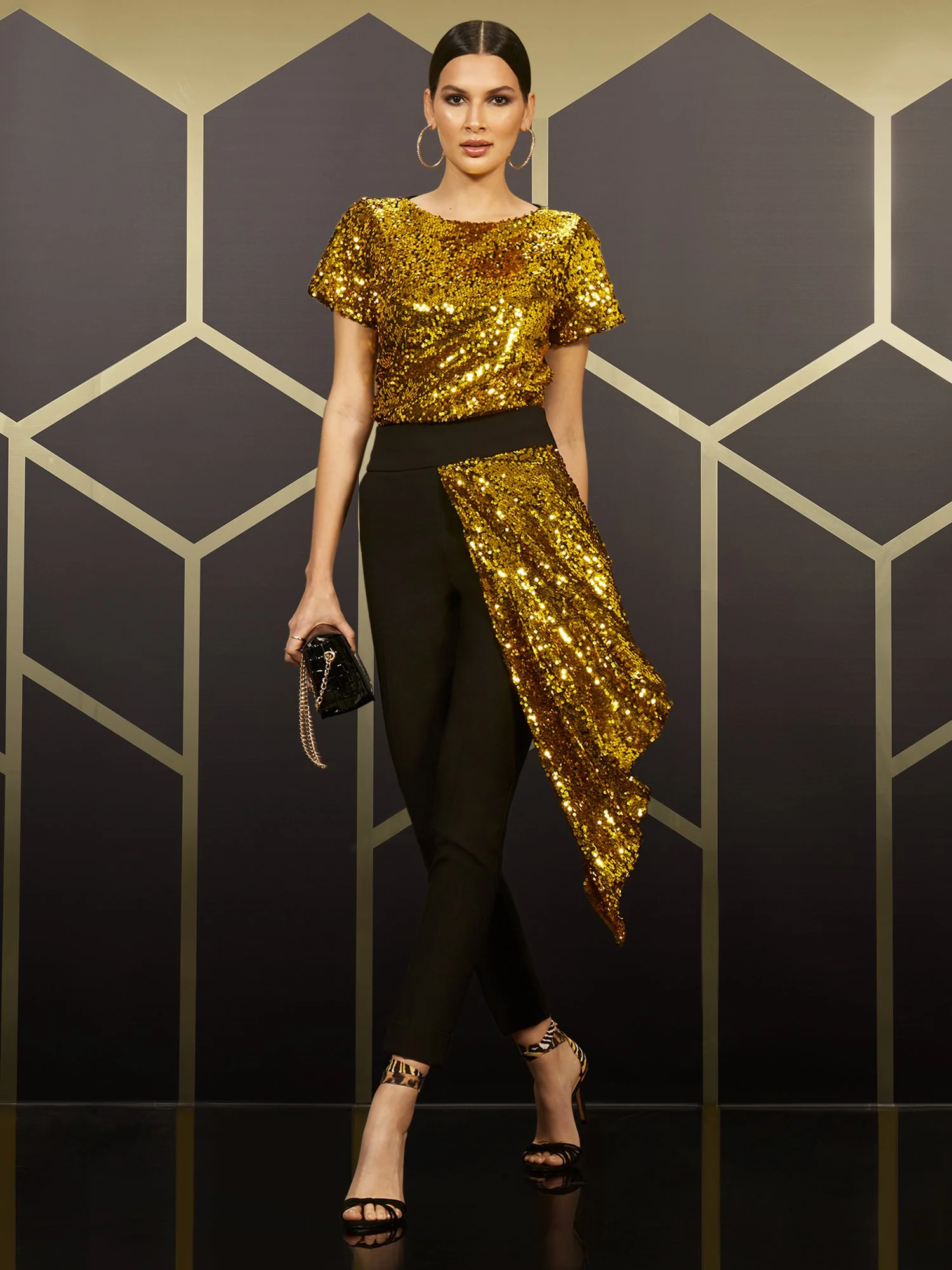 Sequin Overlay Slim-Leg Pant - Image 2