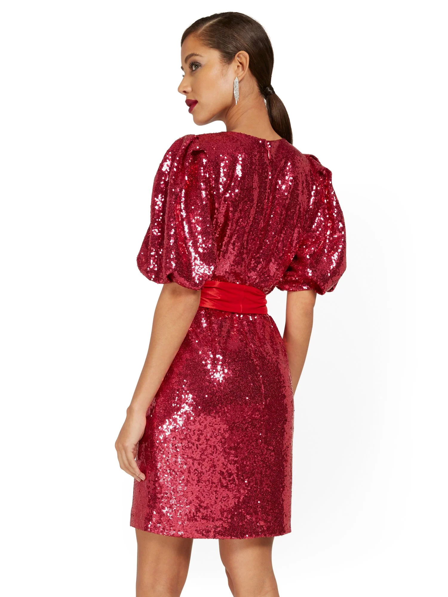 Sequin Puff-Sleeve Dress - Image 3