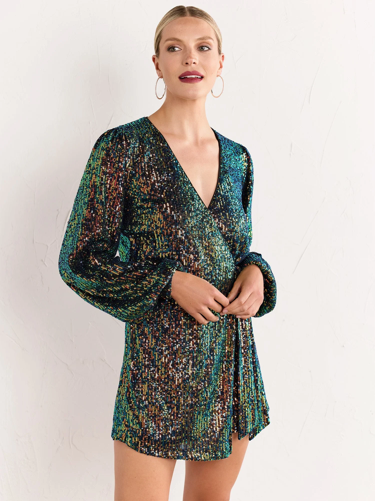 Lena Sequin Wrap Front Romper - Brands We Love - Image 2