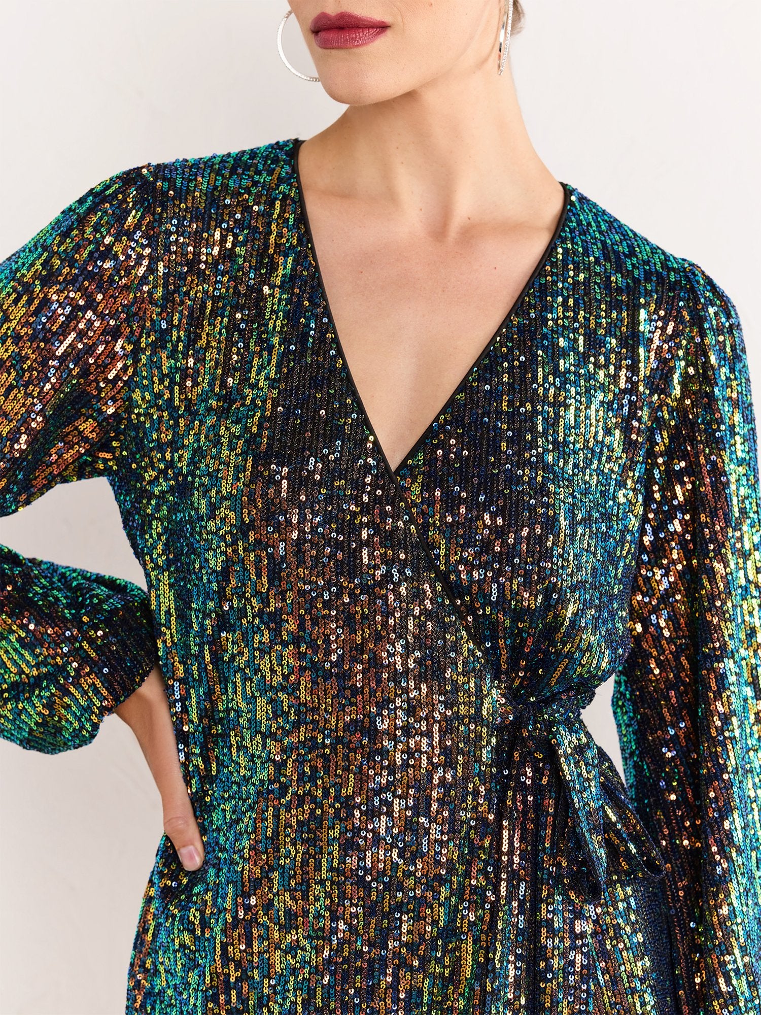 Lena Sequin Wrap Front Romper - Brands We Love - Image 3