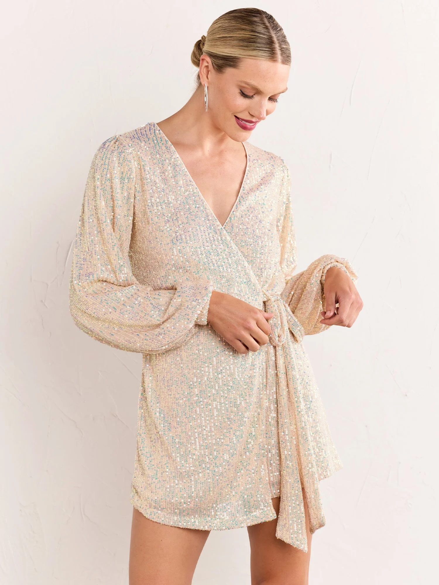 Lena Sequin Wrap Front Romper - Brands We Love - Image 5