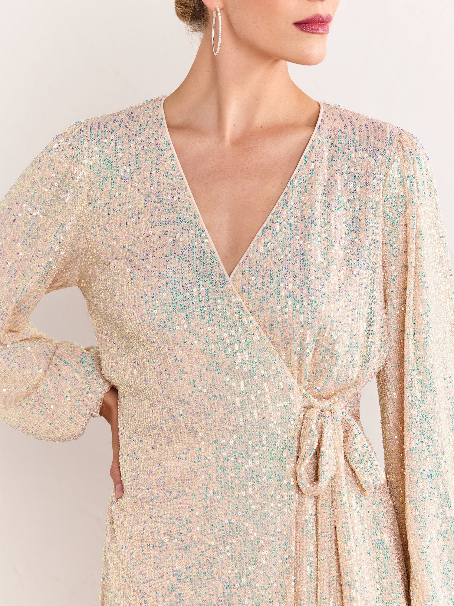 Lena Sequin Wrap Front Romper - Brands We Love - Image 8