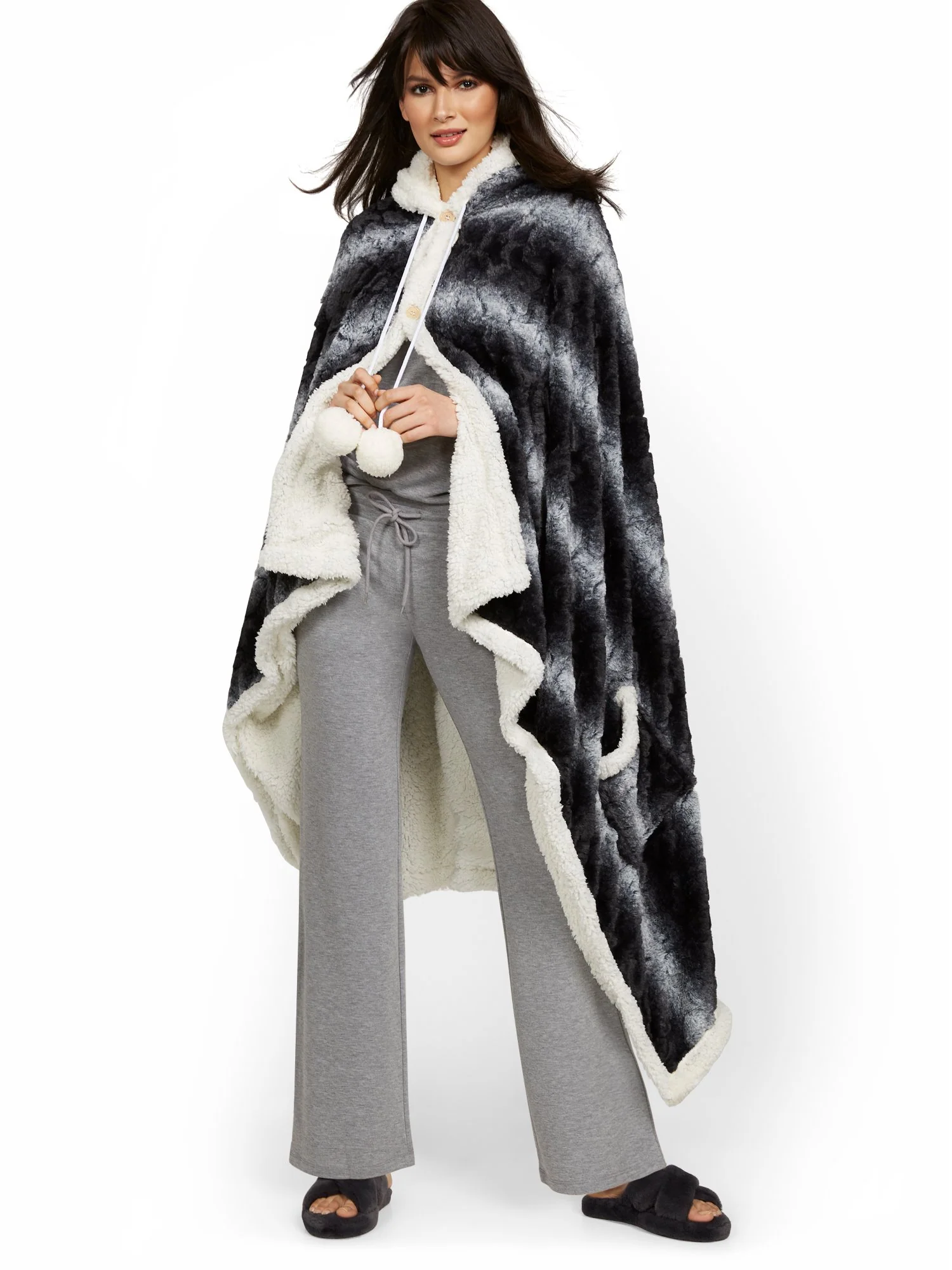 Shady Ultra Plush Snuggle Hoodie Robe - NY&C x Chic Home - Image 2