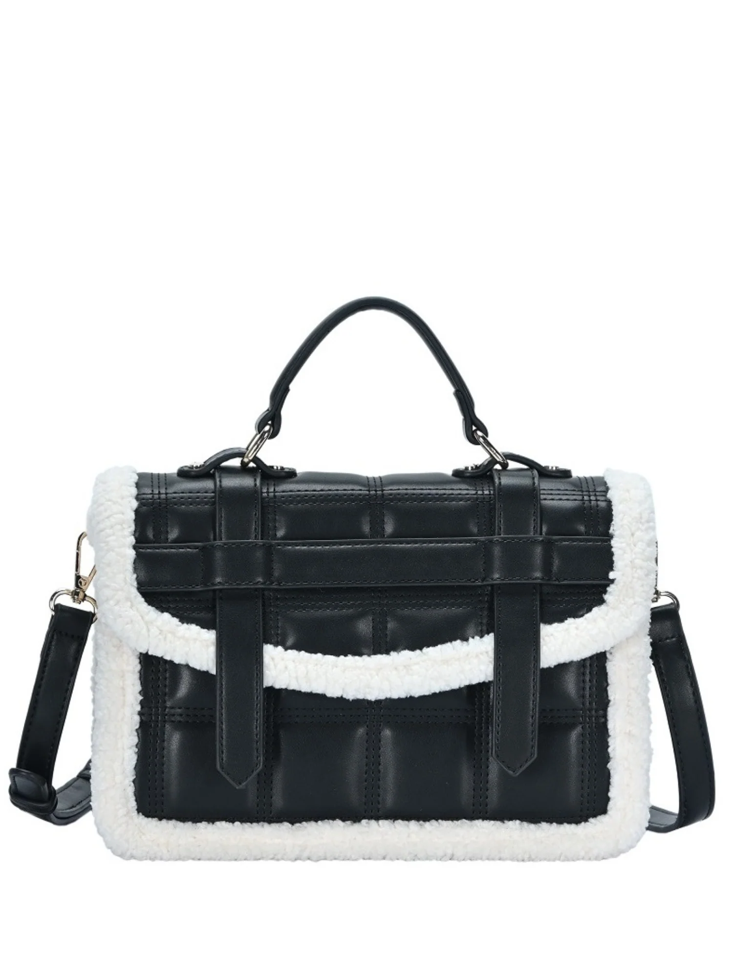 Sherpa Lined Top Handle Bag