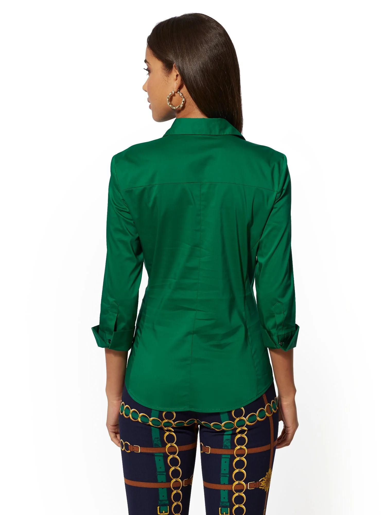 Shirred Madison Stretch Shirt - Secret Snap - 7th Avenue - Image 13