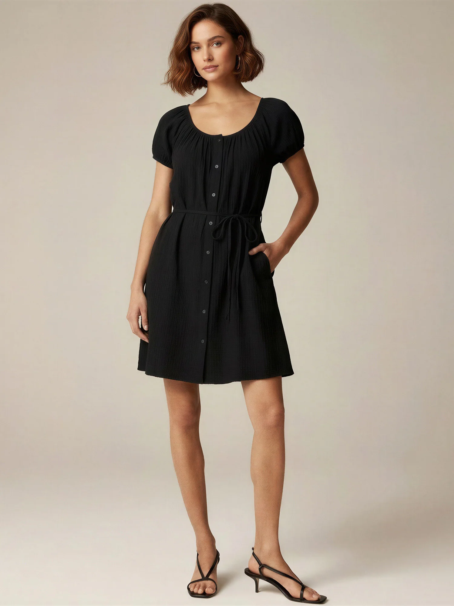 Short Sleeve Air Flow Mini Dress