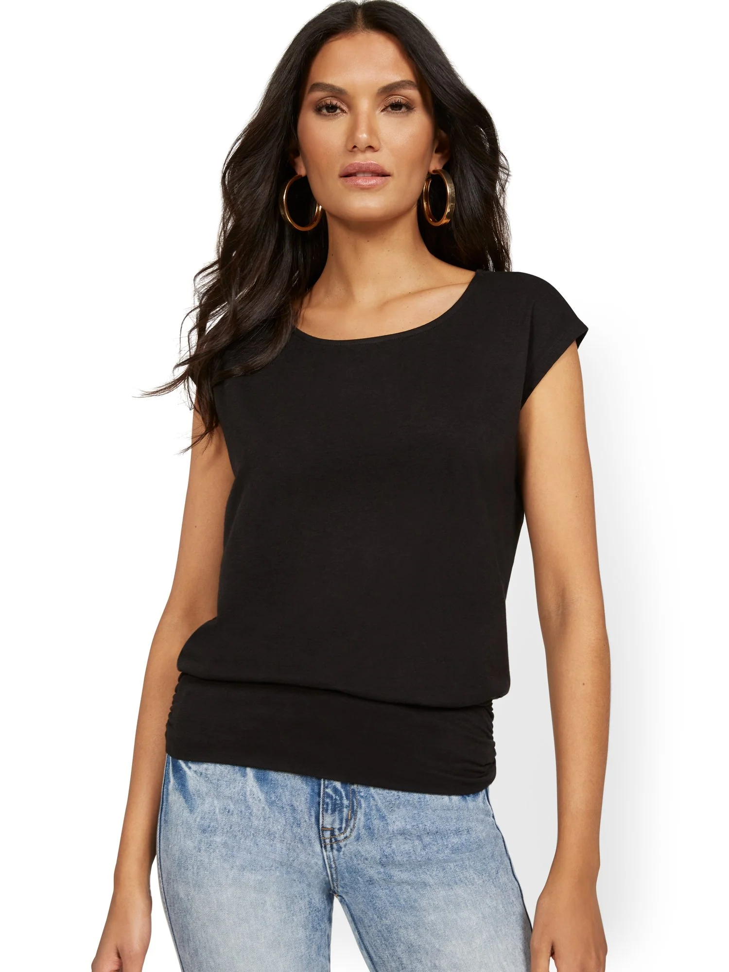 Short-Sleeve Bateau-Neck Top - Image 2