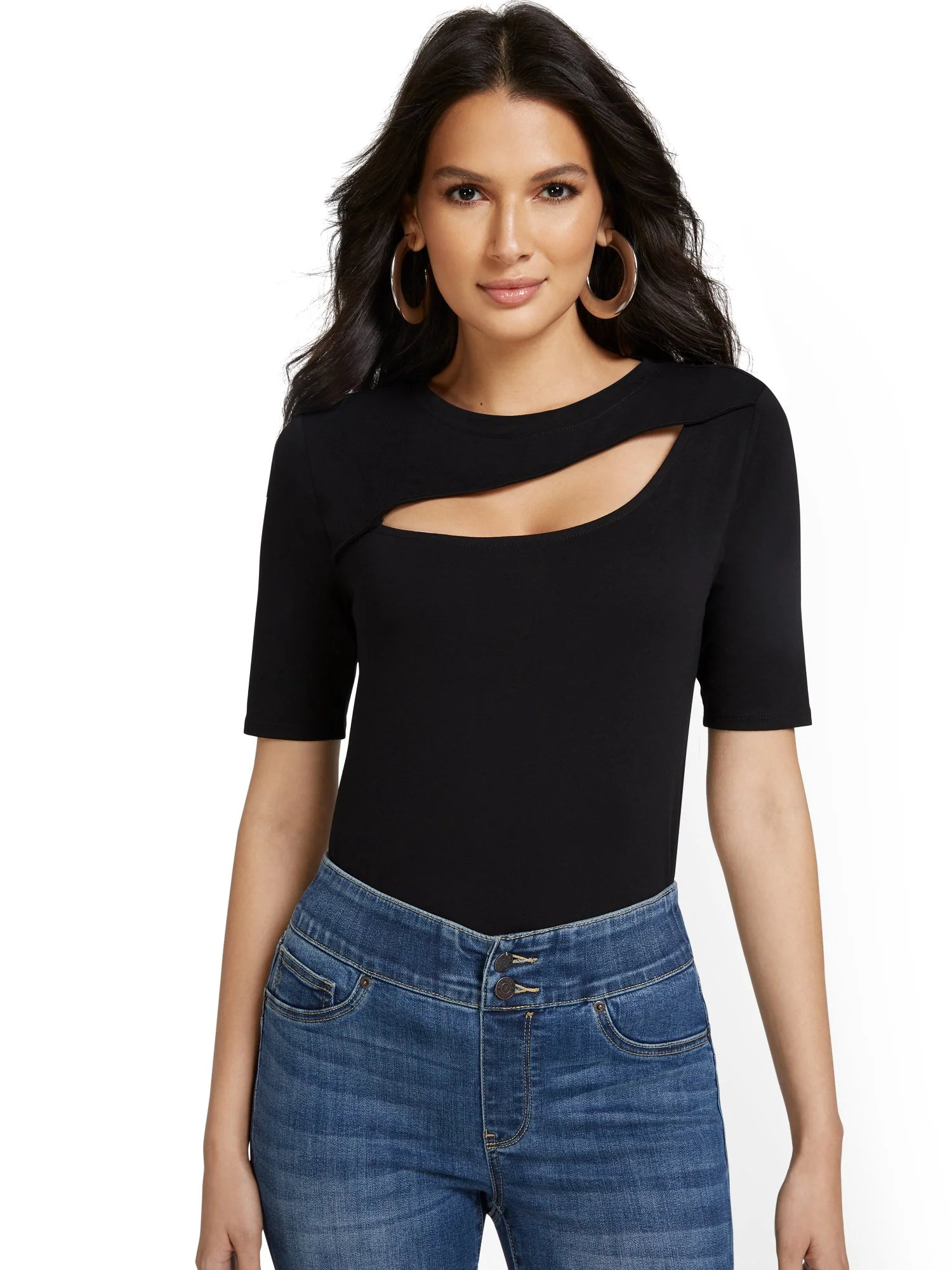 Short Sleeve Cut-Out City Tee - Image 2
