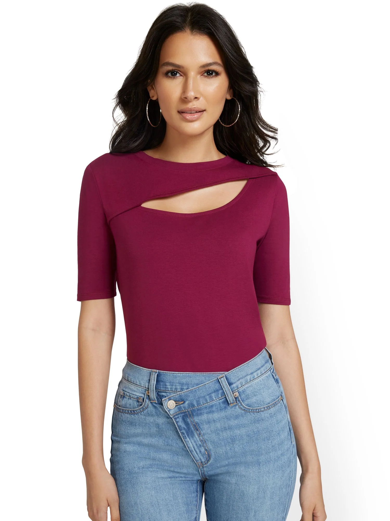 Short Sleeve Cut-Out City Tee - Image 8