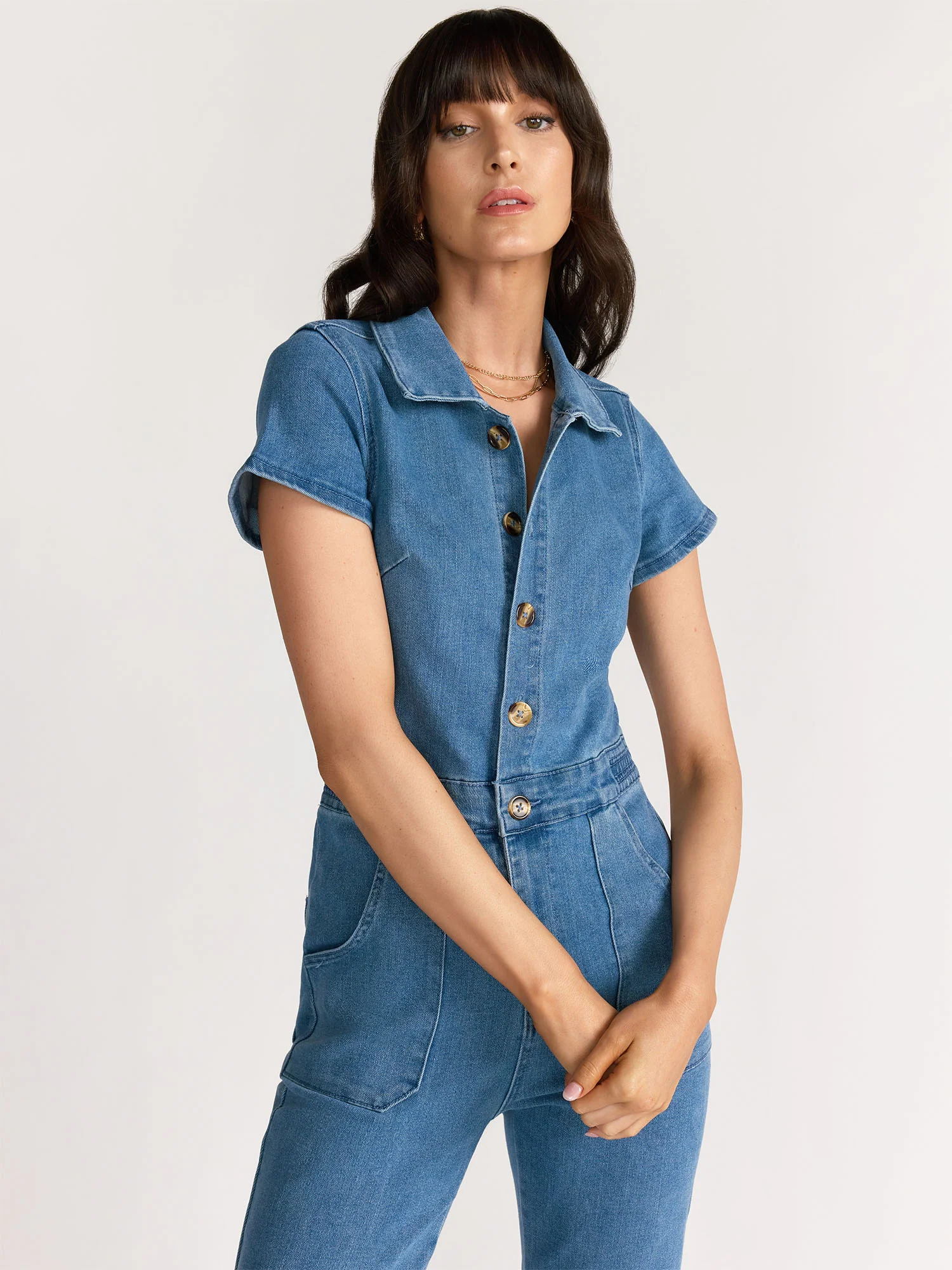 Aaron And Amber Short Sleeve Denim Jumpsuit - Brands We Love - Image 2