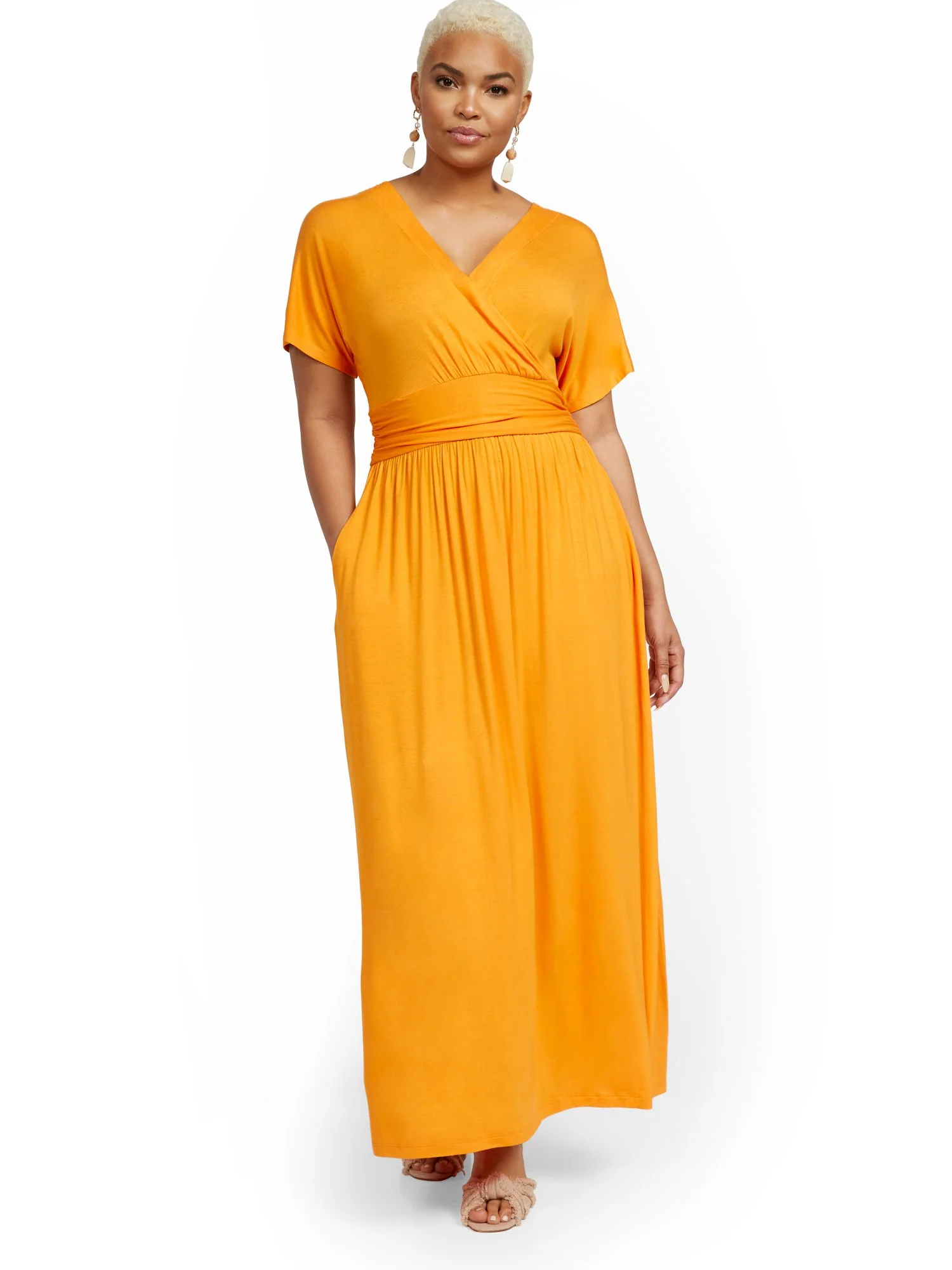 Short-Sleeve Dolman Maxi Dress - Image 11
