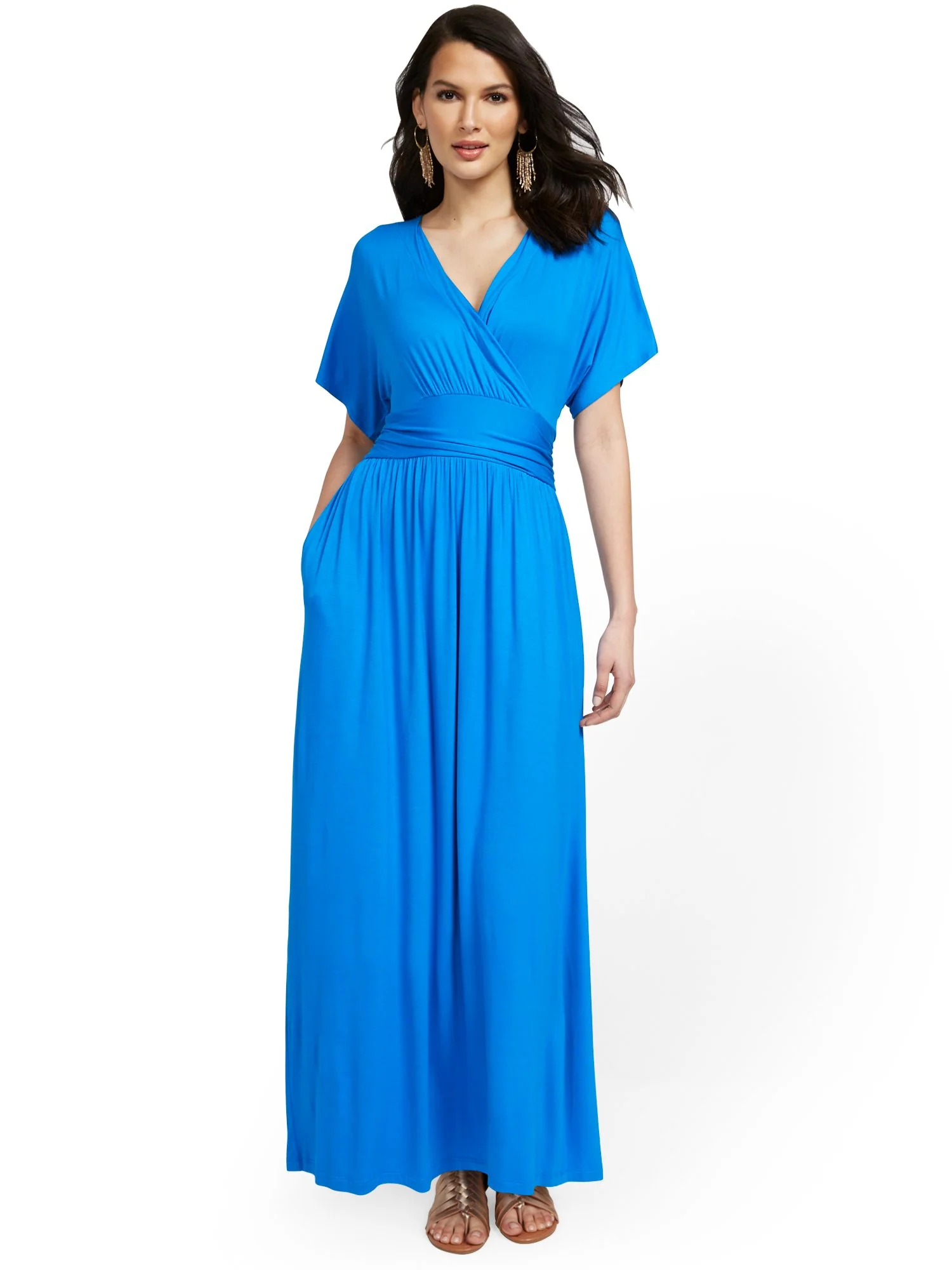 Short-Sleeve Dolman Maxi Dress - Image 4