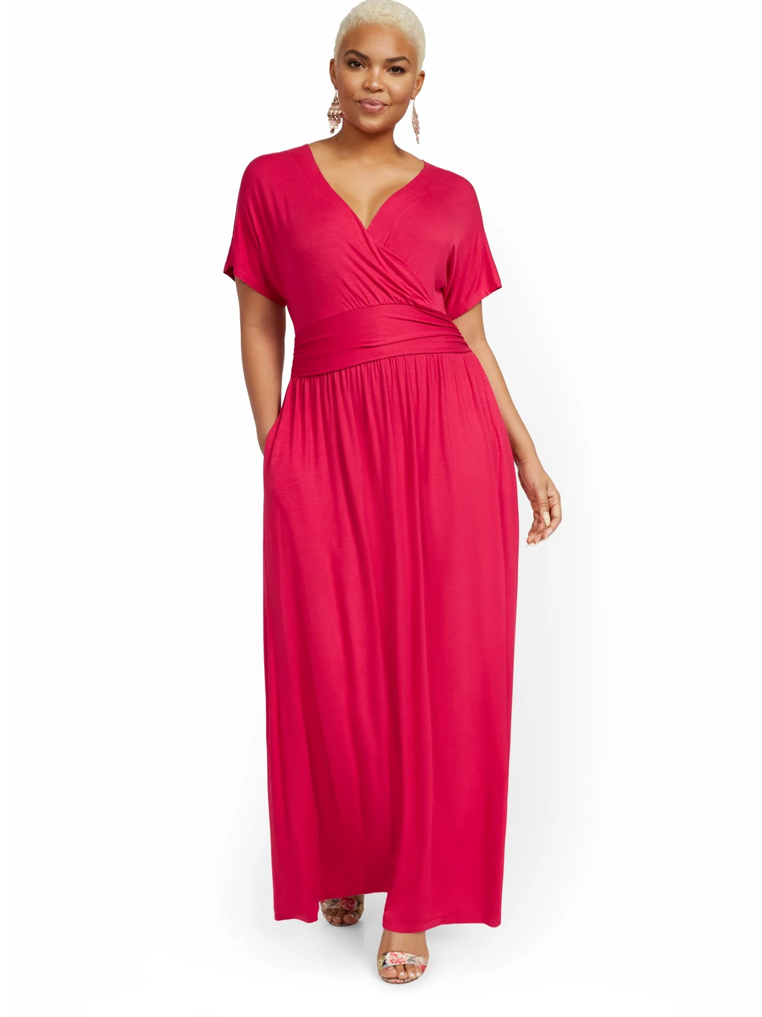 Short-Sleeve Dolman Maxi Dress - Image 8
