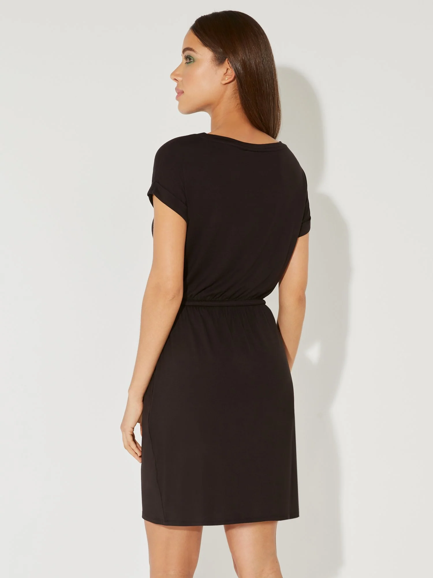 Short-Sleeve Drawstring T-Shirt Dress - NY&C Style System - Image 3