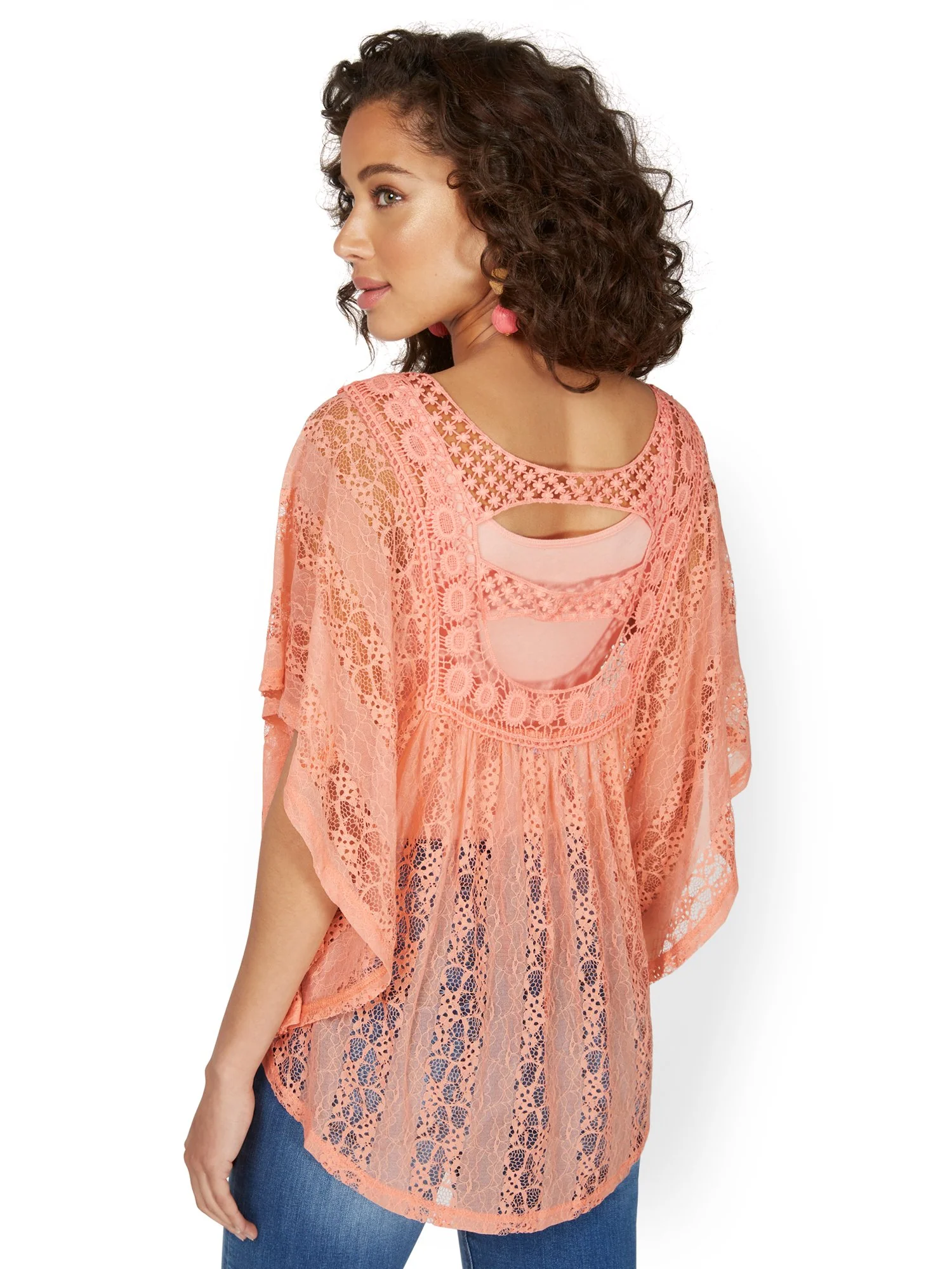 Short-Sleeve Lacy Crochet Top - Lily & Cali - Image 13