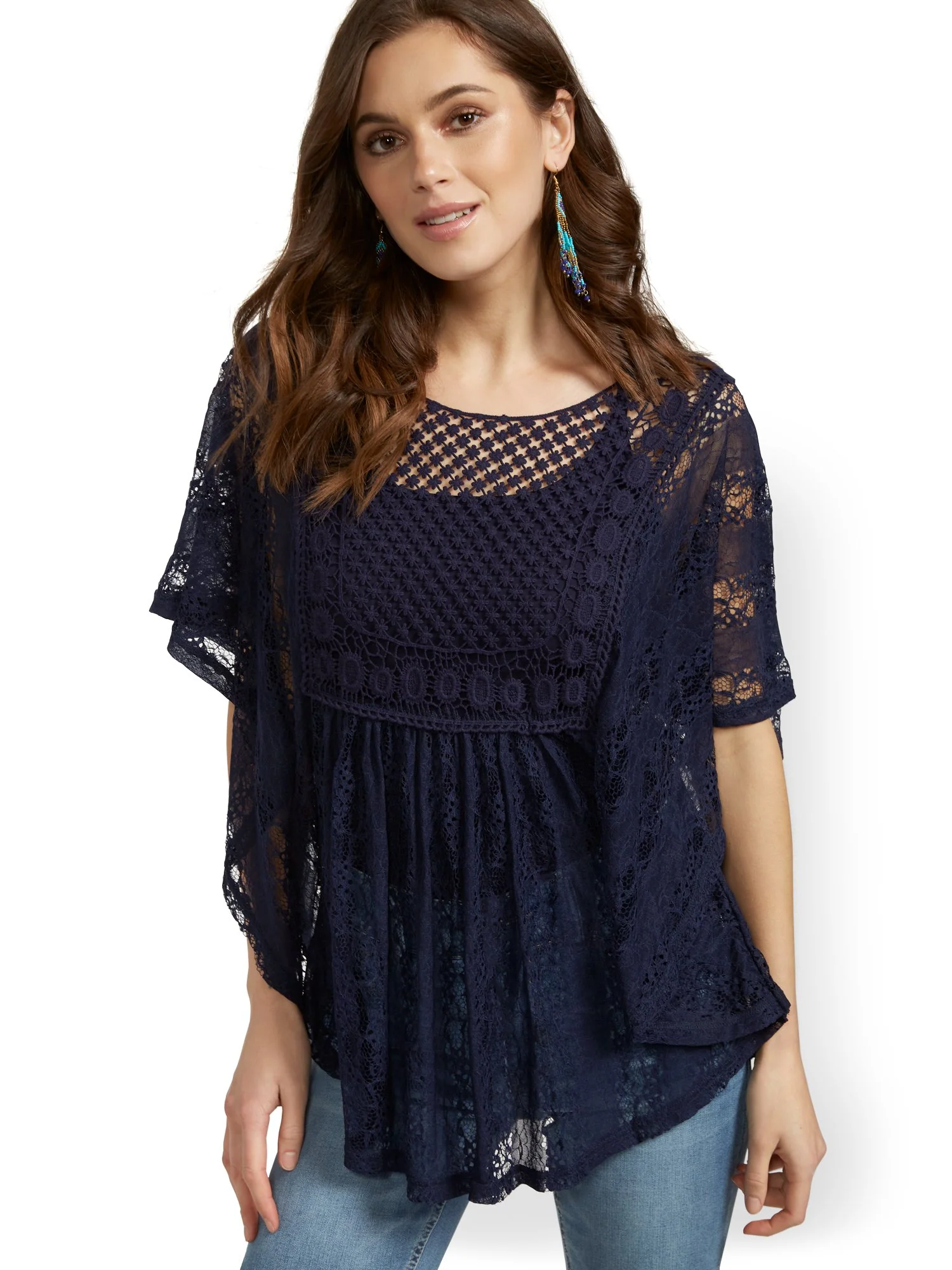 Short-Sleeve Lacy Crochet Top - Lily & Cali - Image 8