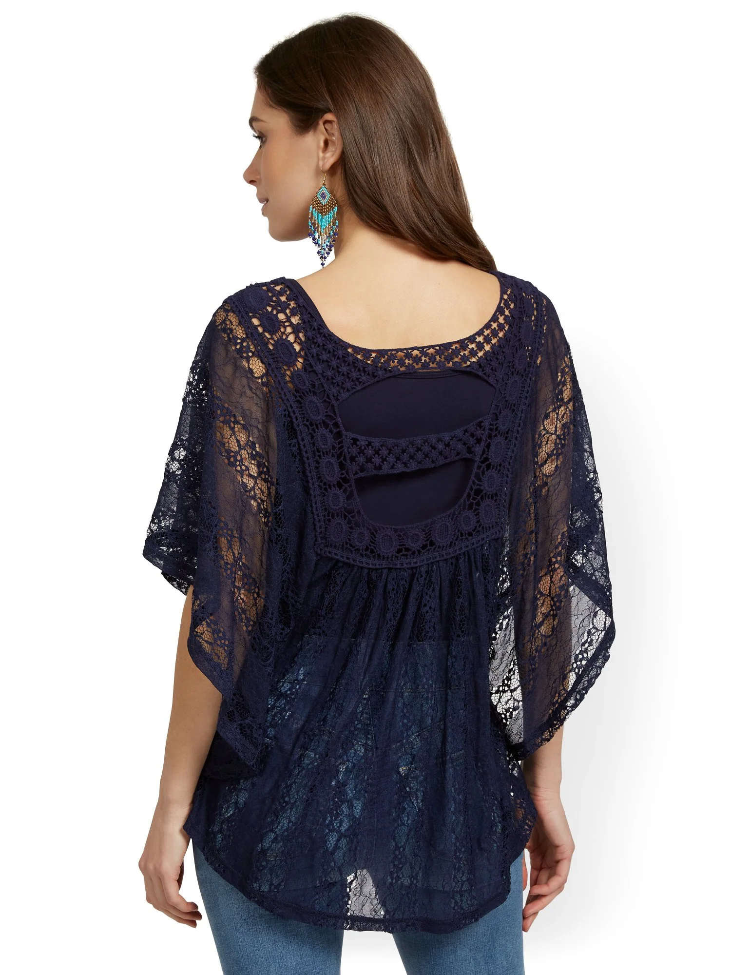 Short-Sleeve Lacy Crochet Top - Lily & Cali - Image 9