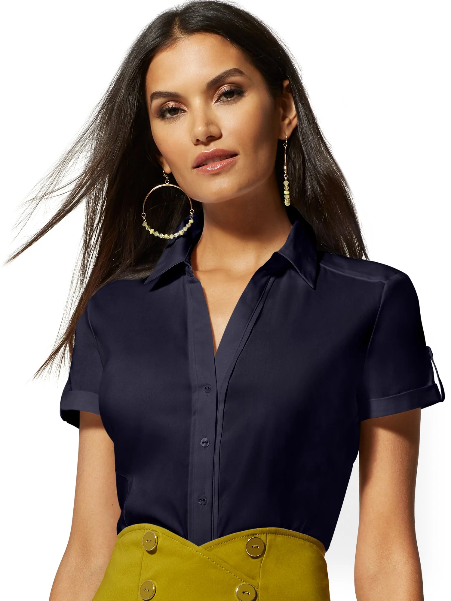 Short-Sleeve Madison Stretch Shirt - 7th Avenue - Image 30