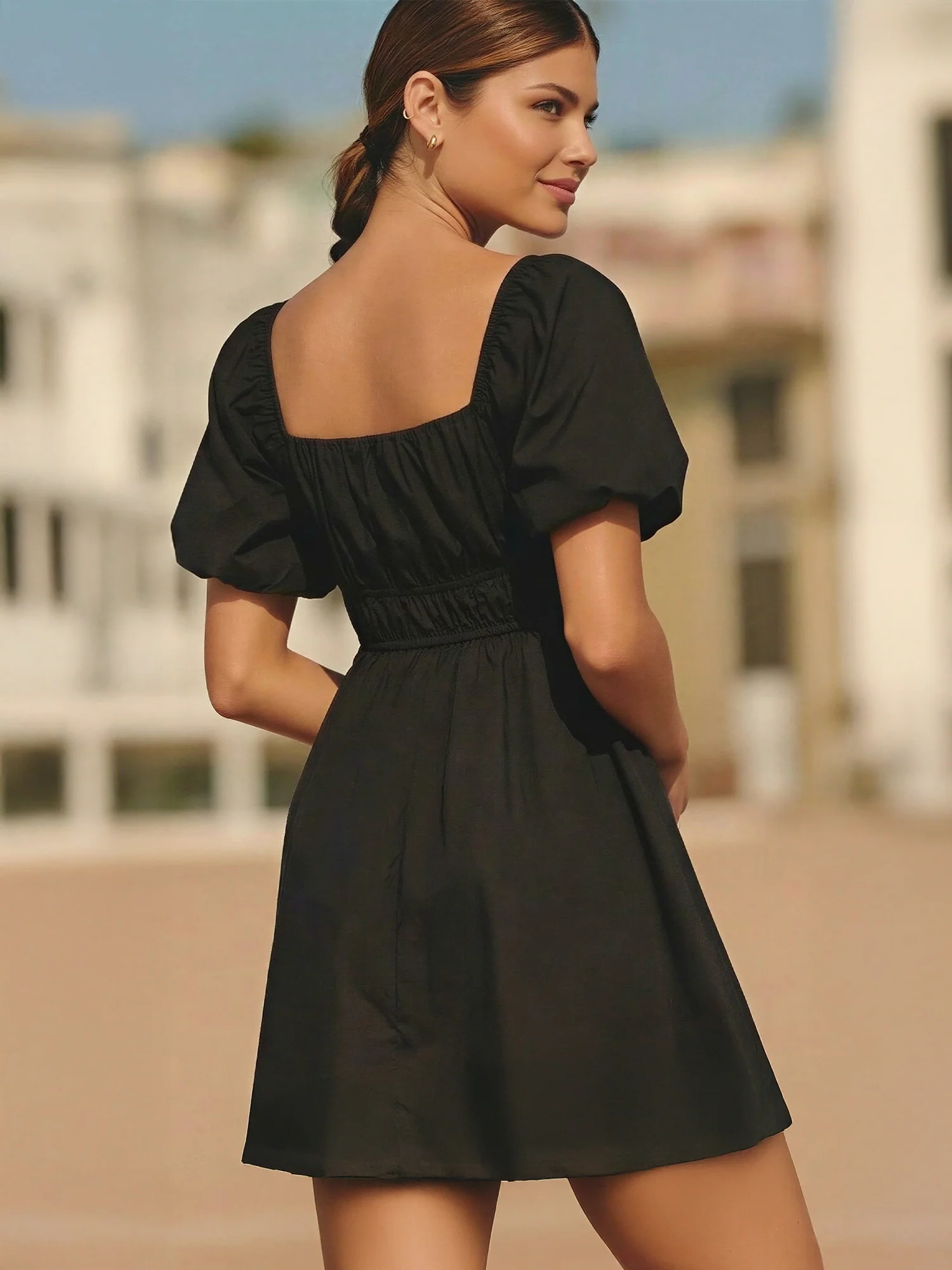 Short Sleeve Pocket Mini Dress - Image 3