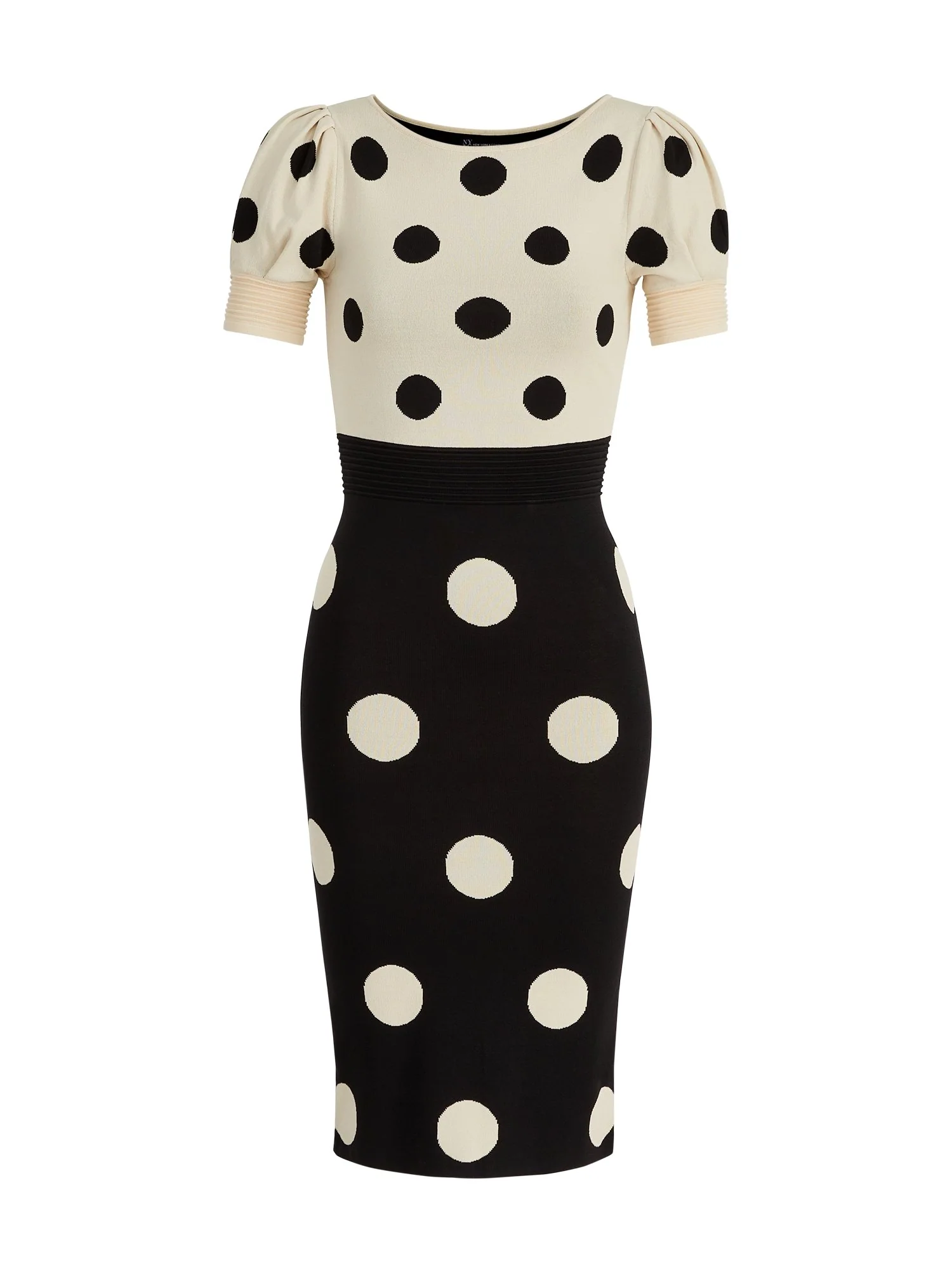 Short-Sleeve Polka-Dot Sweater Dress - The NY&C Legacy Collection - Image 2