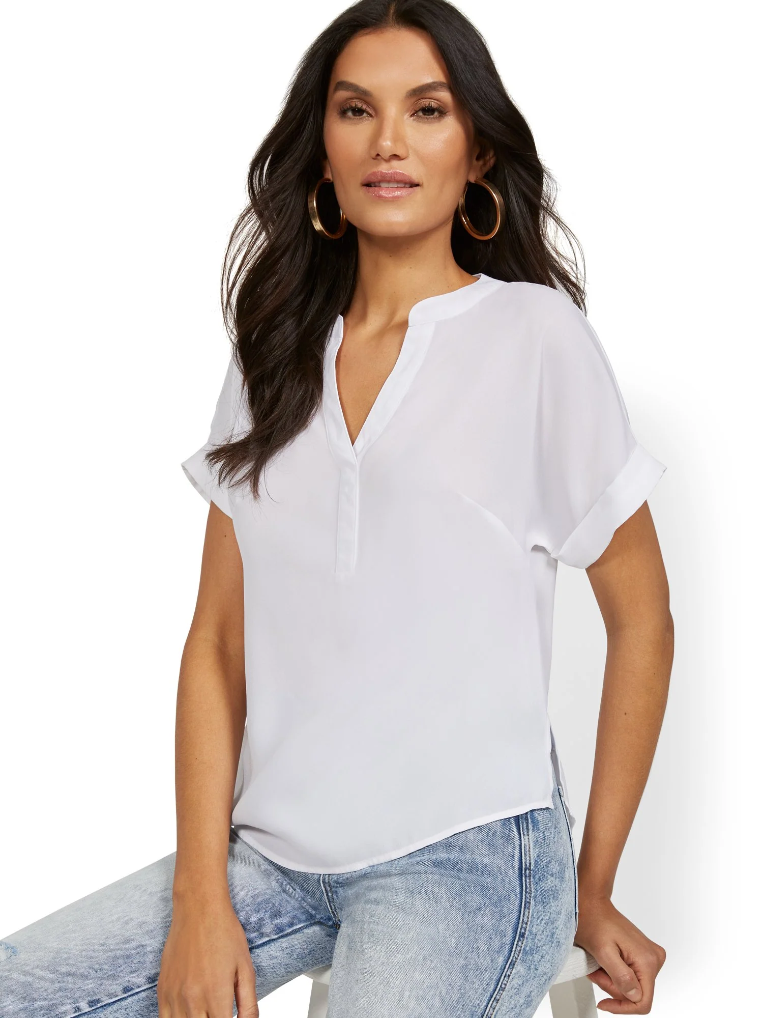 Short-Sleeve Pullover Top