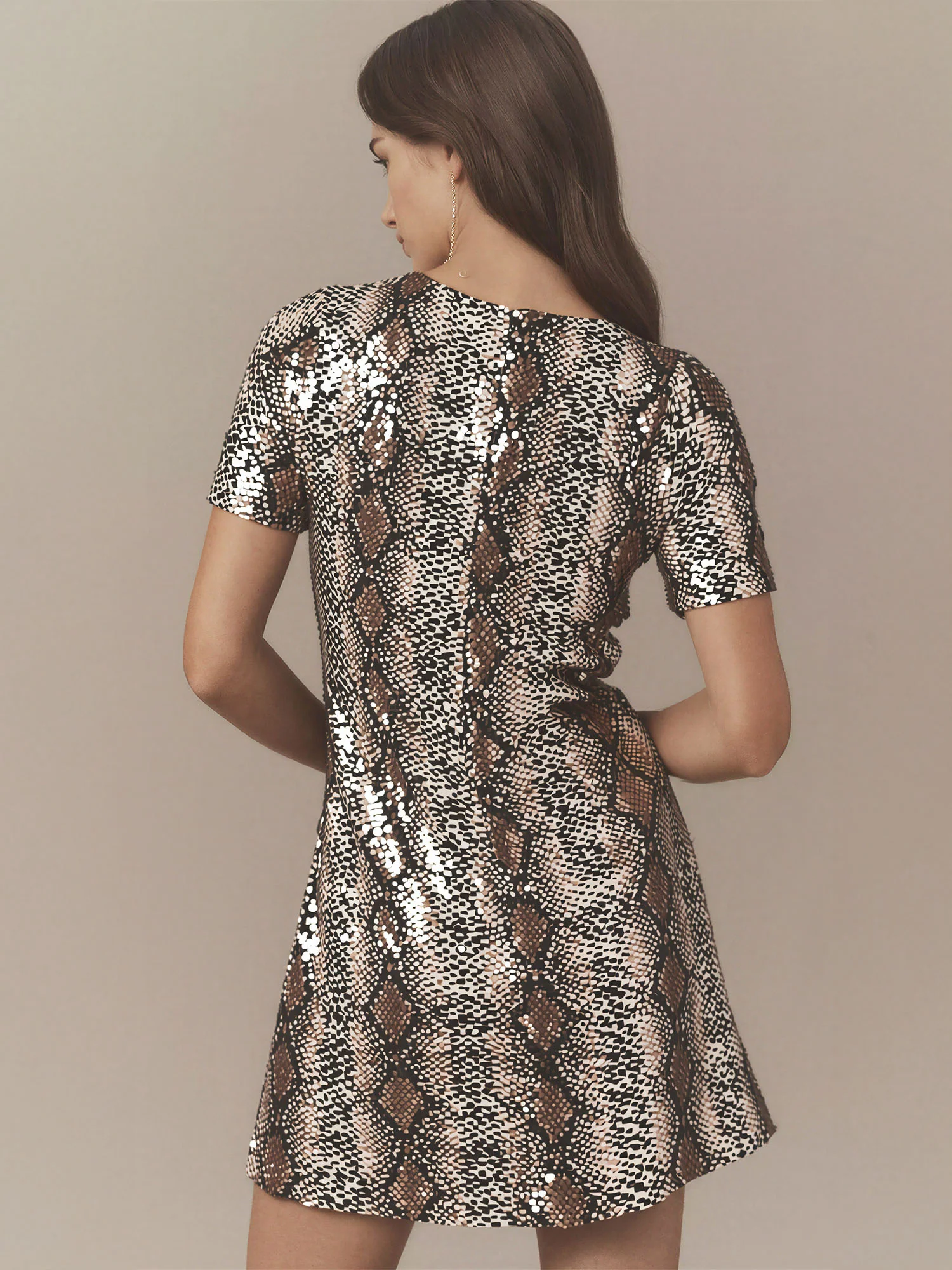 Sequin Snake Print Mini Dress - Image 8