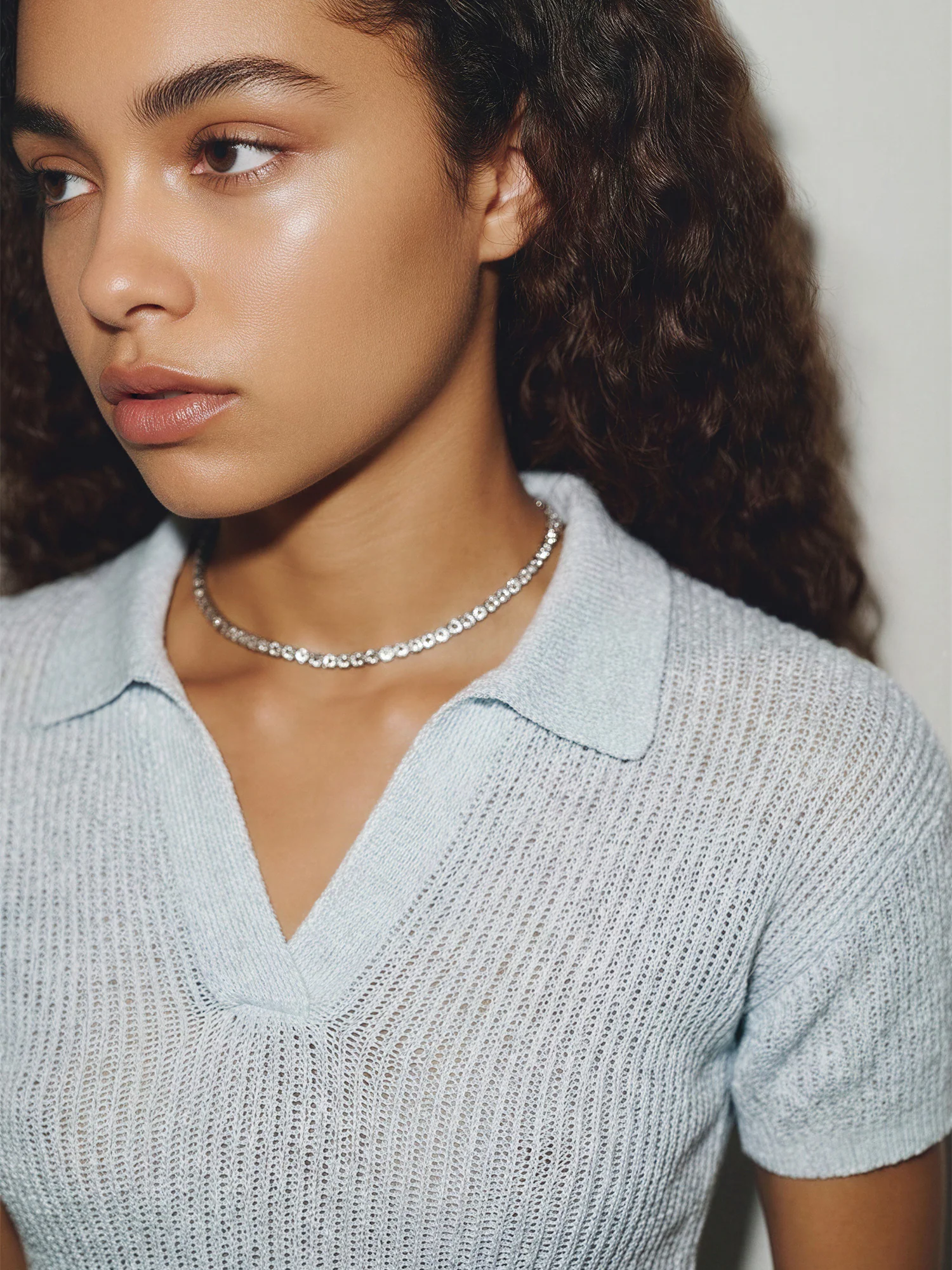 Short Sleeve Sweater Polo Top - Image 3
