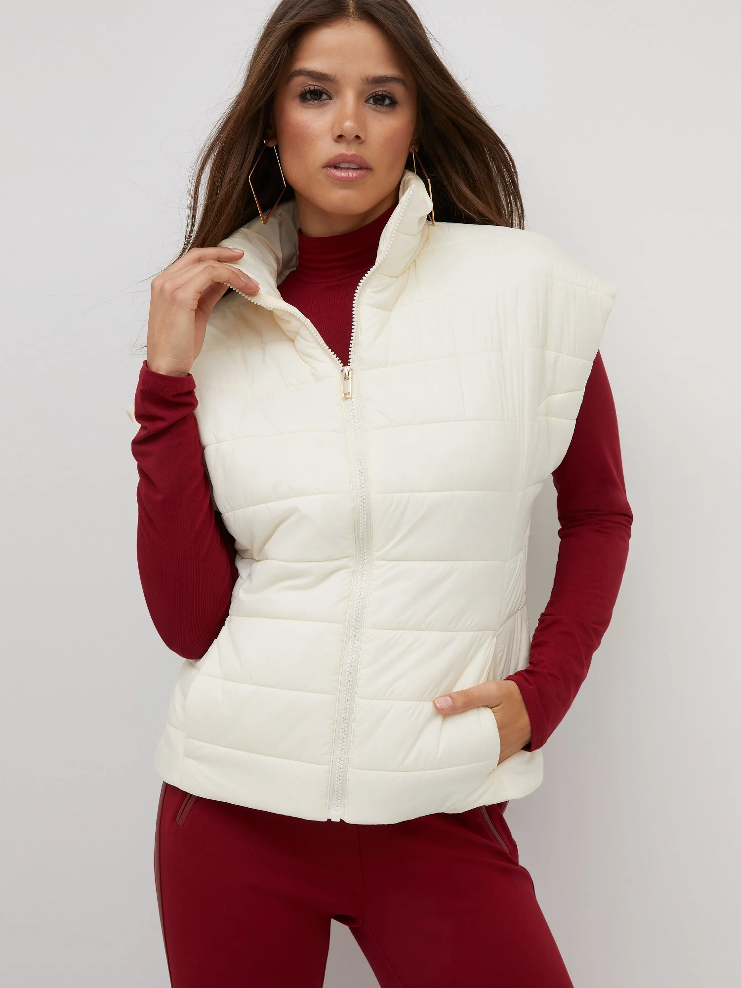 Short-Sleeve Zip-Front Puffer Vest - Image 18