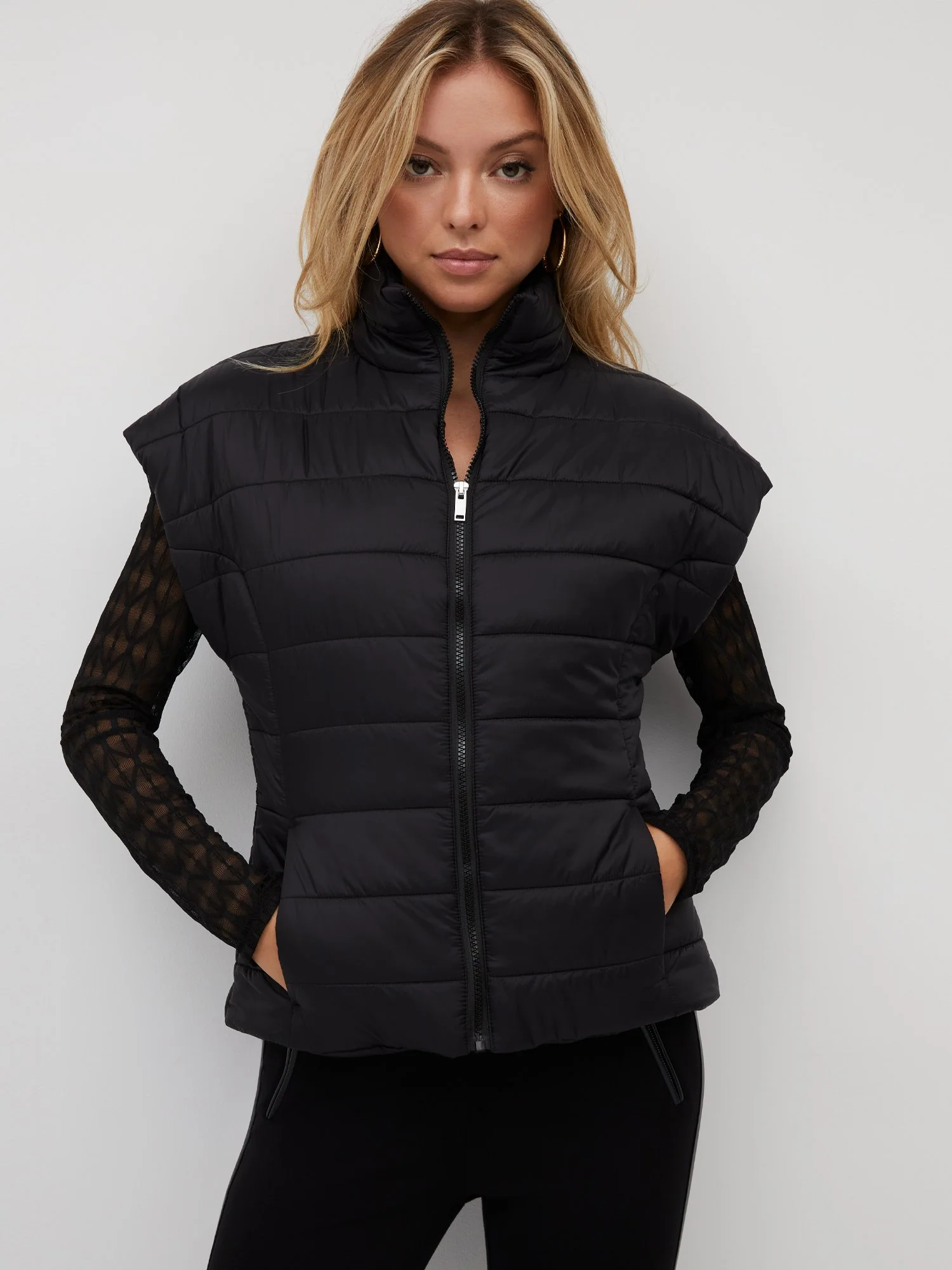 Short-Sleeve Zip-Front Puffer Vest - Image 2