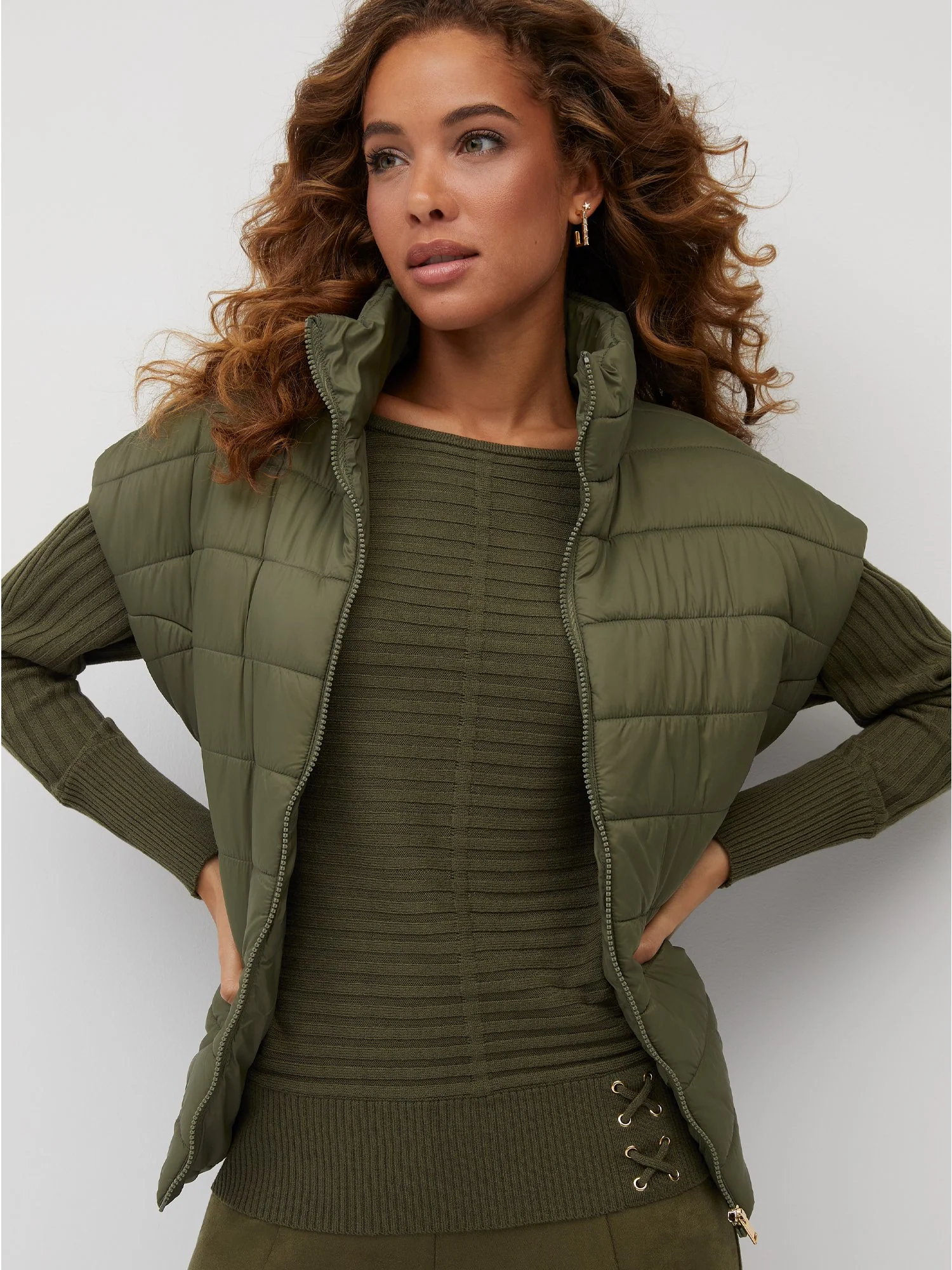Short-Sleeve Zip-Front Puffer Vest - Image 5