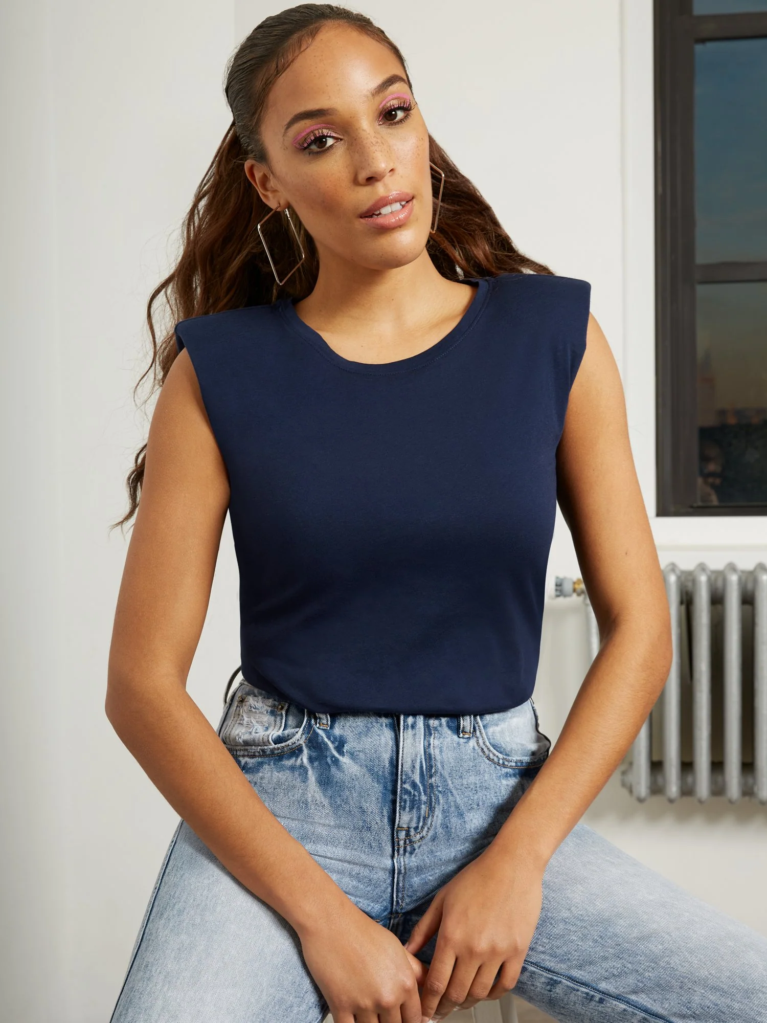 Shoulder Pad Crewneck Tee - Image 8