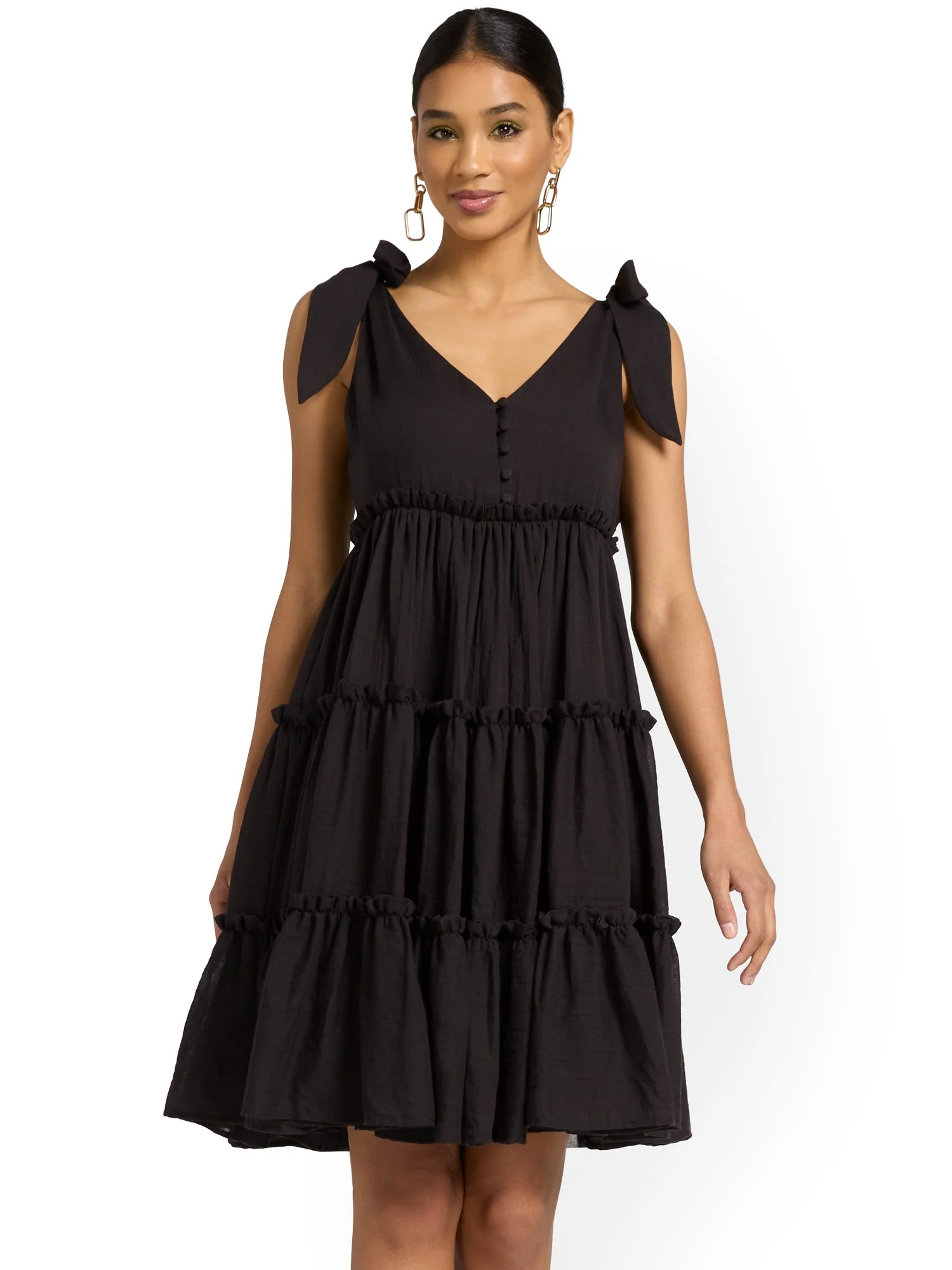 Free The Roses Shoulder-Tie Tiered Dress - Brands We Love - Image 2