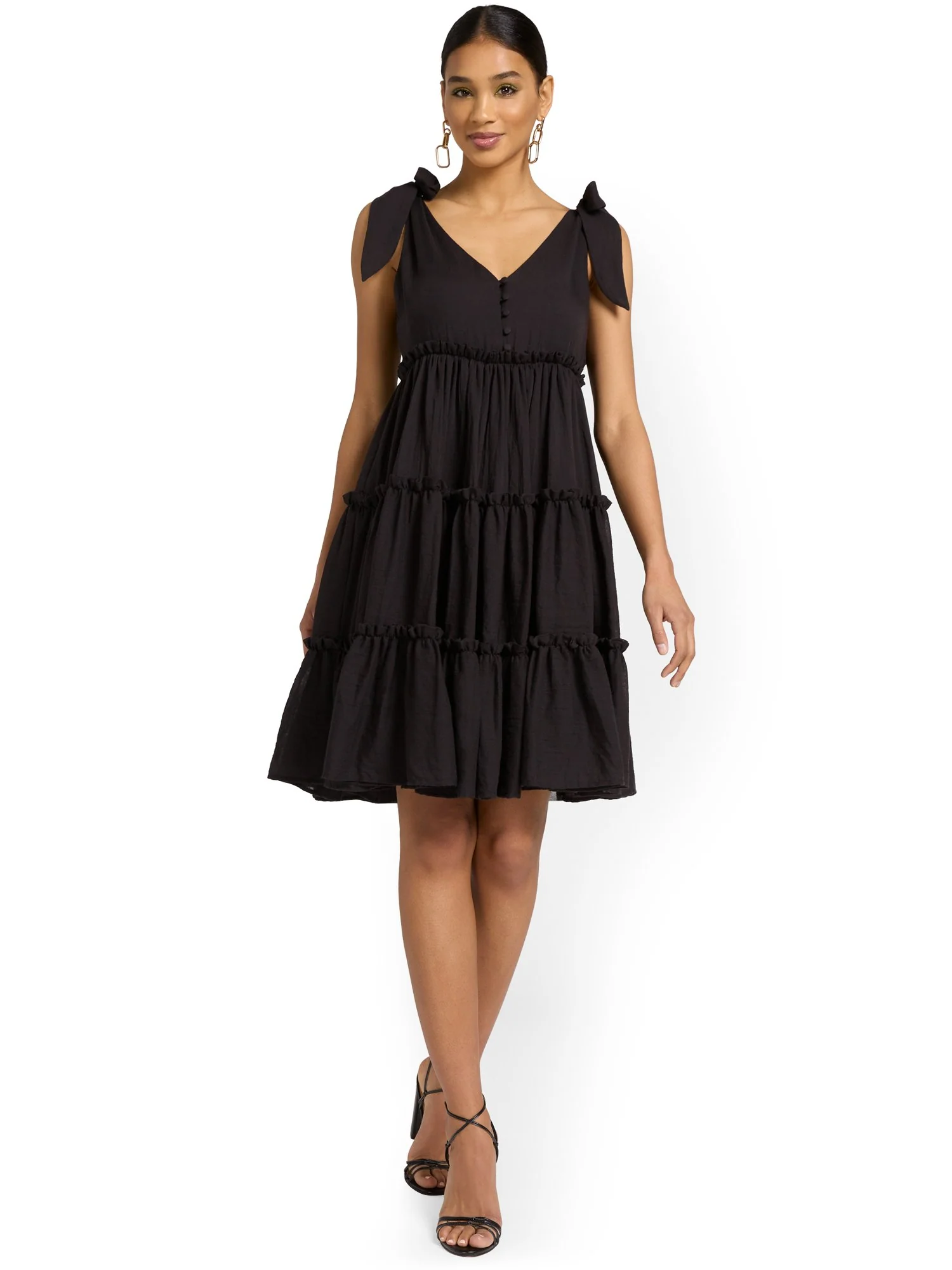 Free The Roses Shoulder-Tie Tiered Dress - Brands We Love - Image 4
