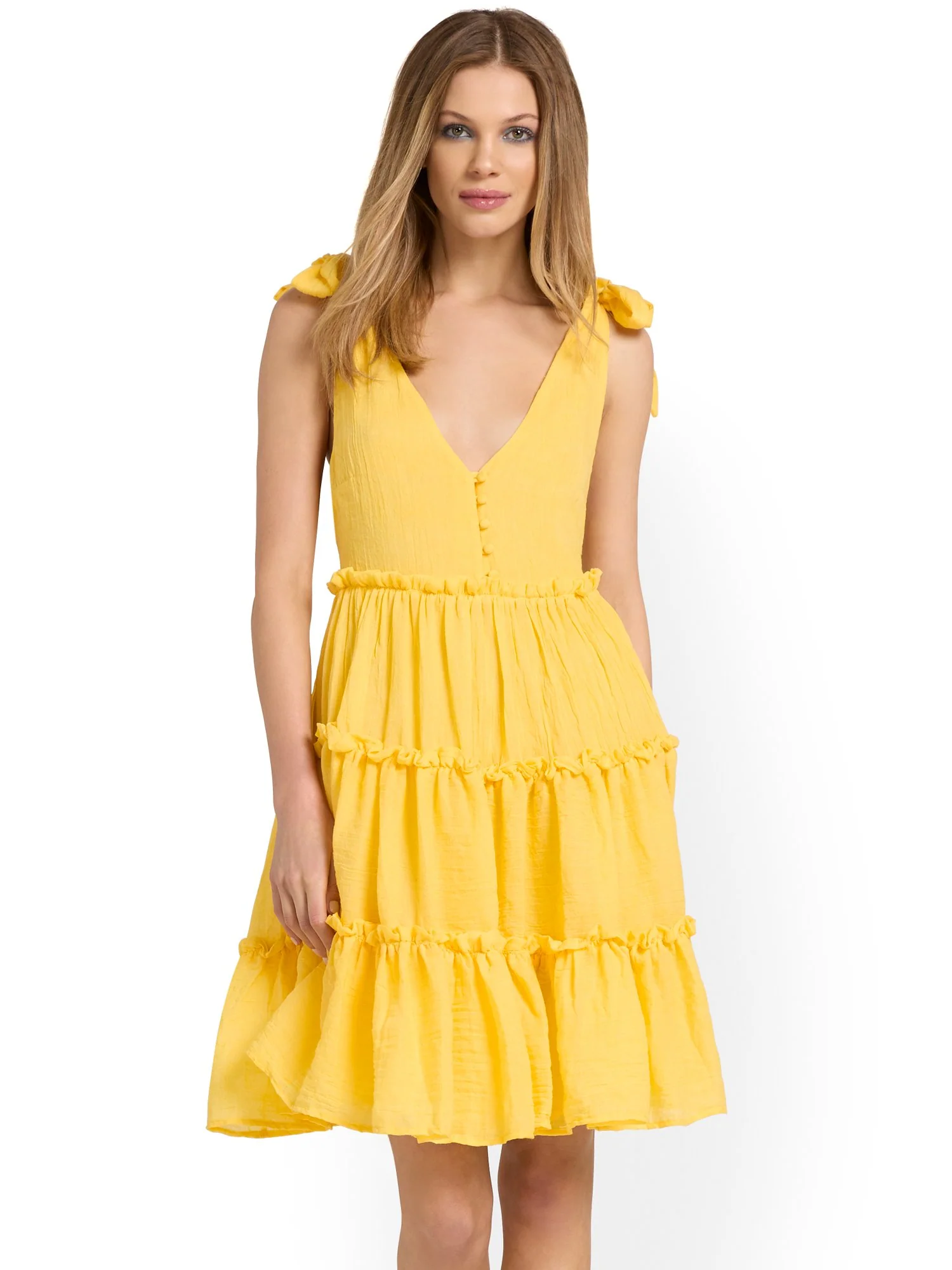Free The Roses Shoulder-Tie Tiered Dress - Brands We Love - Image 7