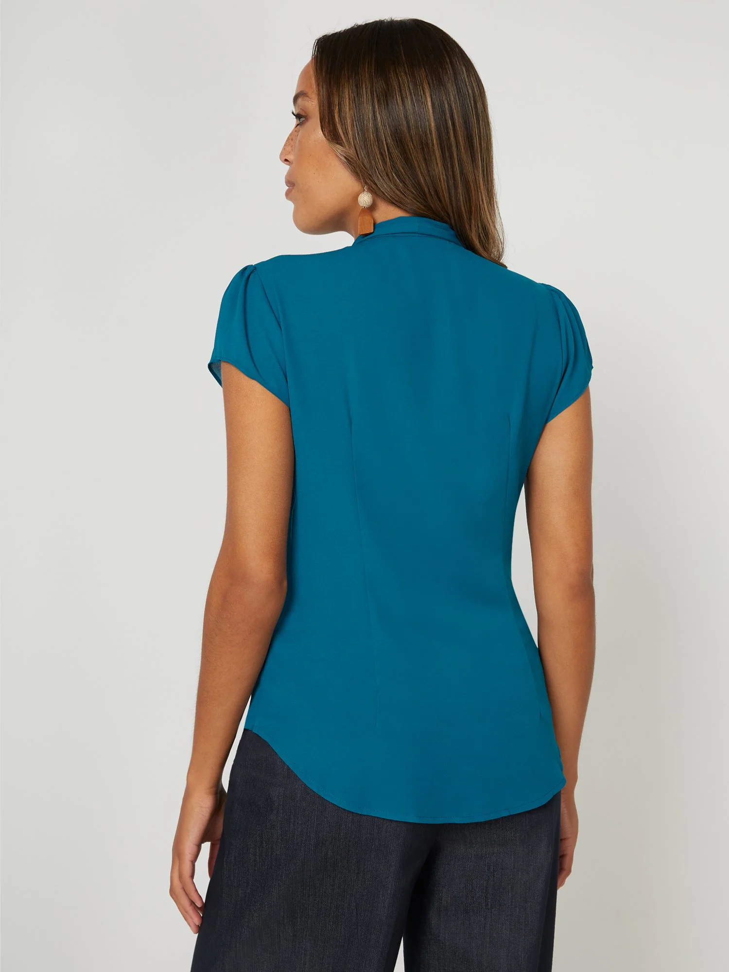 Side Button Bow Blouse - 7th Avenue - Image 6