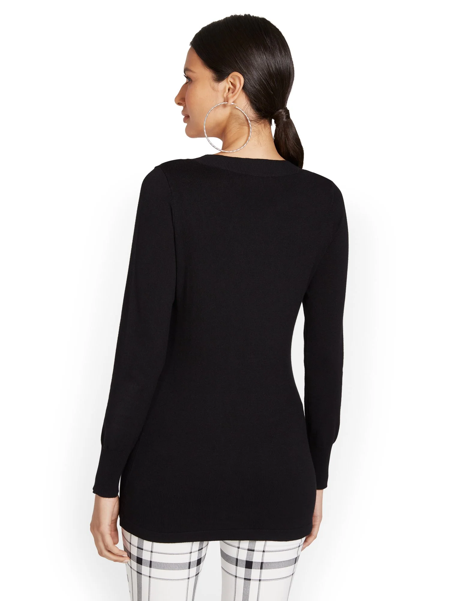 Side-Button Tunic Sweater - Image 3