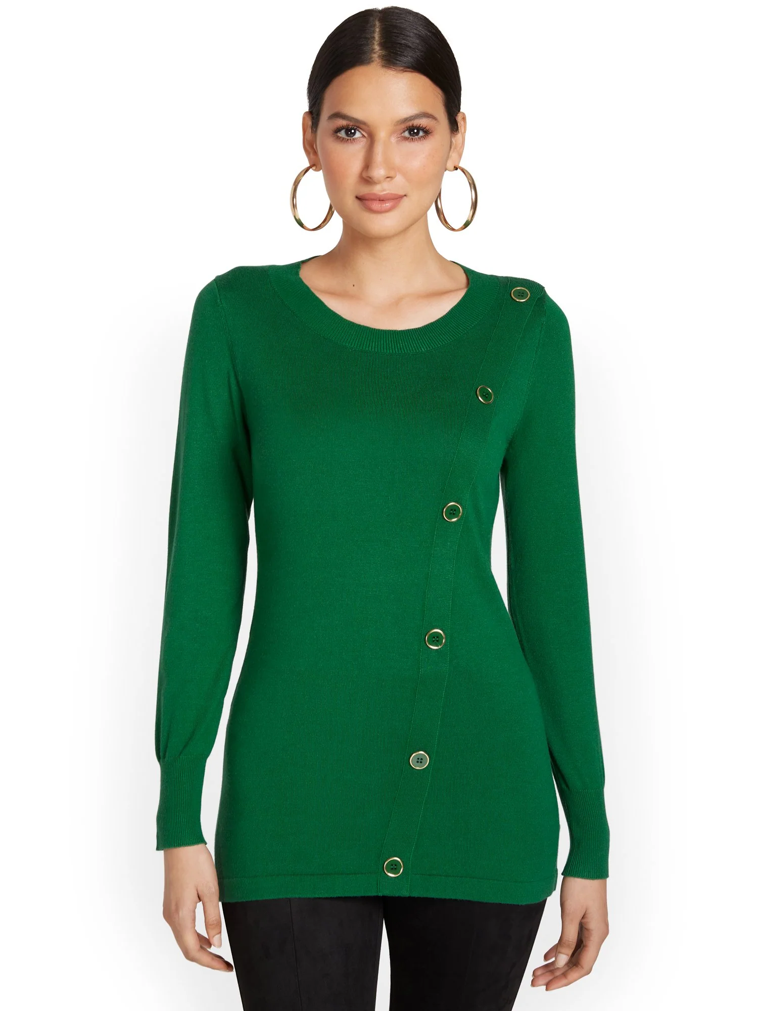 Side-Button Tunic Sweater - Image 6
