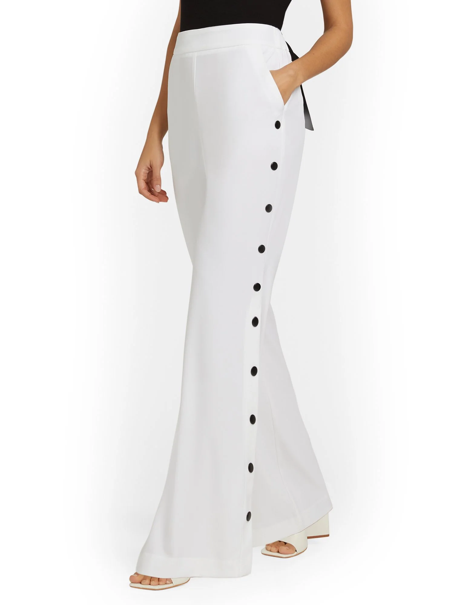 Side-Button Wide-Leg Pant - Image 2