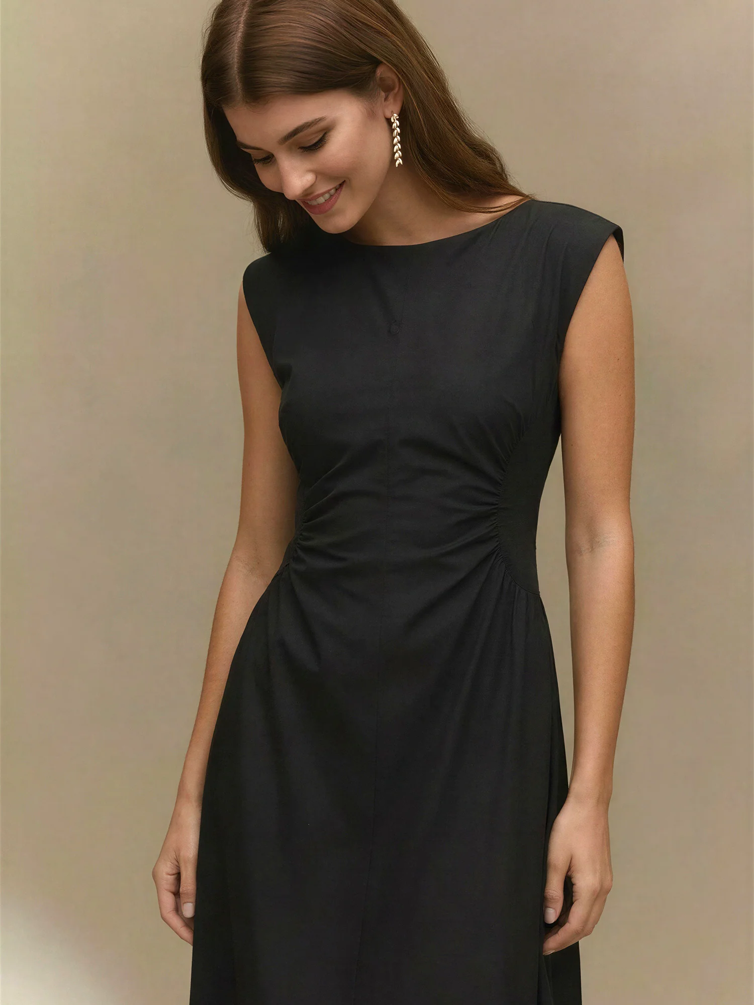 Side Panel V-Neck Back Midi Dress - Image 2