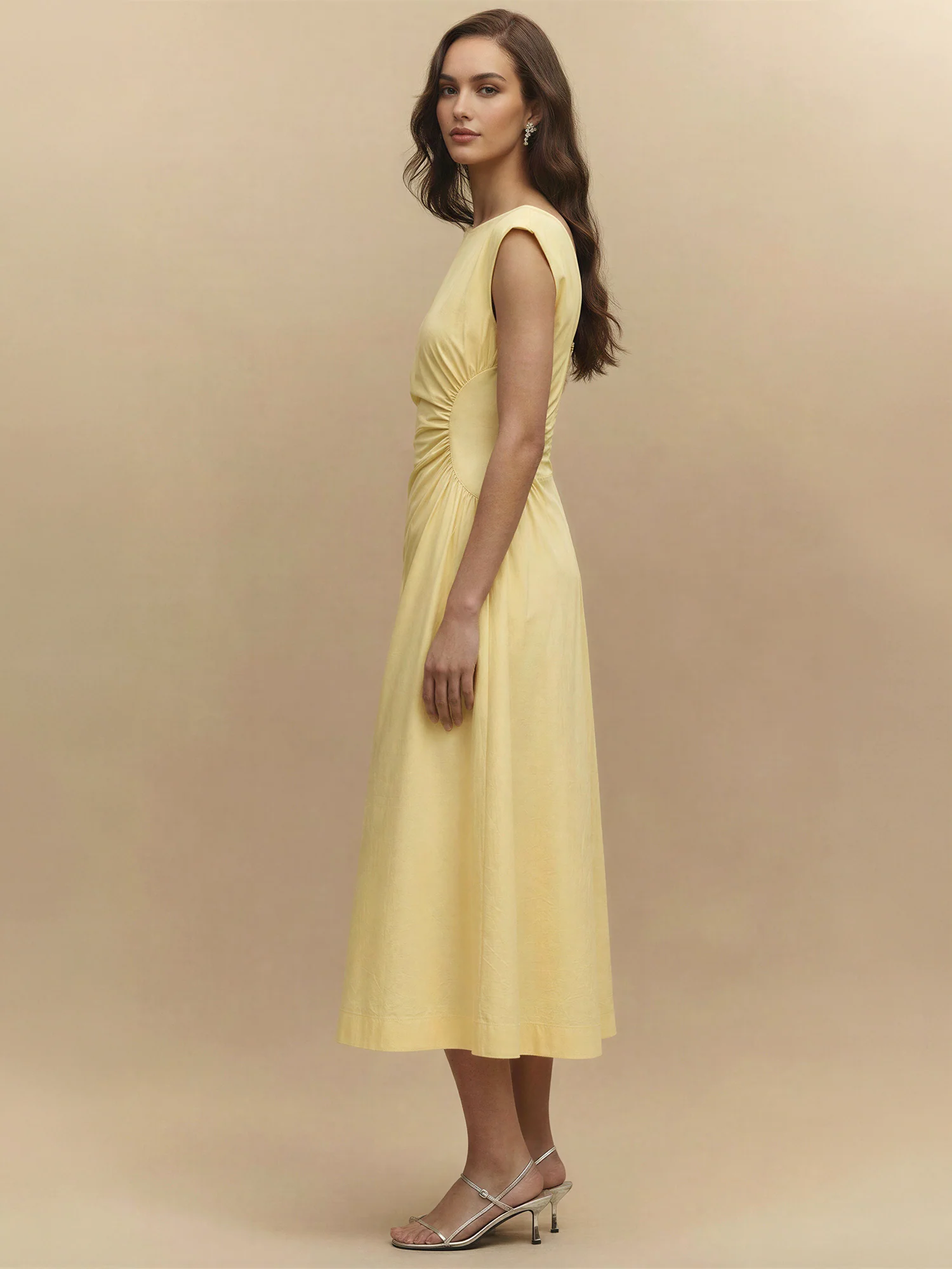 Side Panel V-Neck Back Midi Dress - Image 7